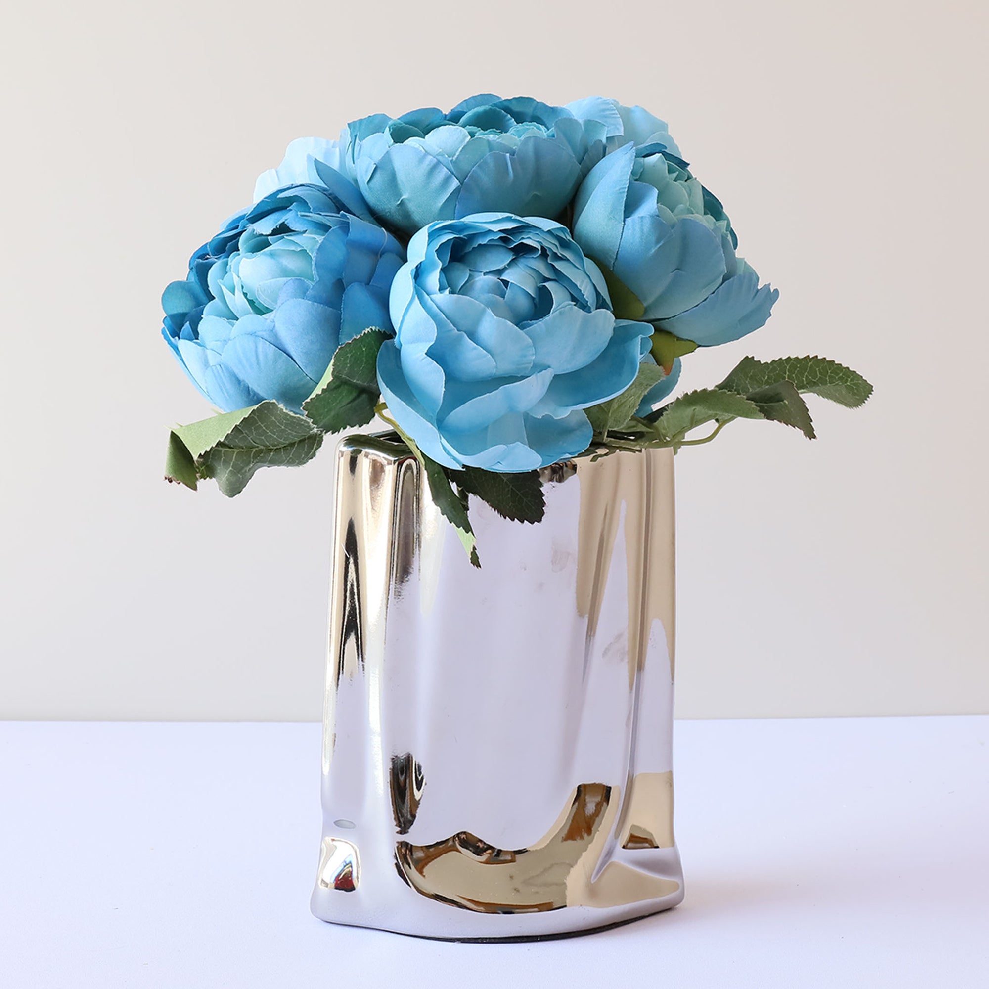 Faux Silk Peony Bouquet Artificial Flower Arrangement Wedding Centerpieces Decor