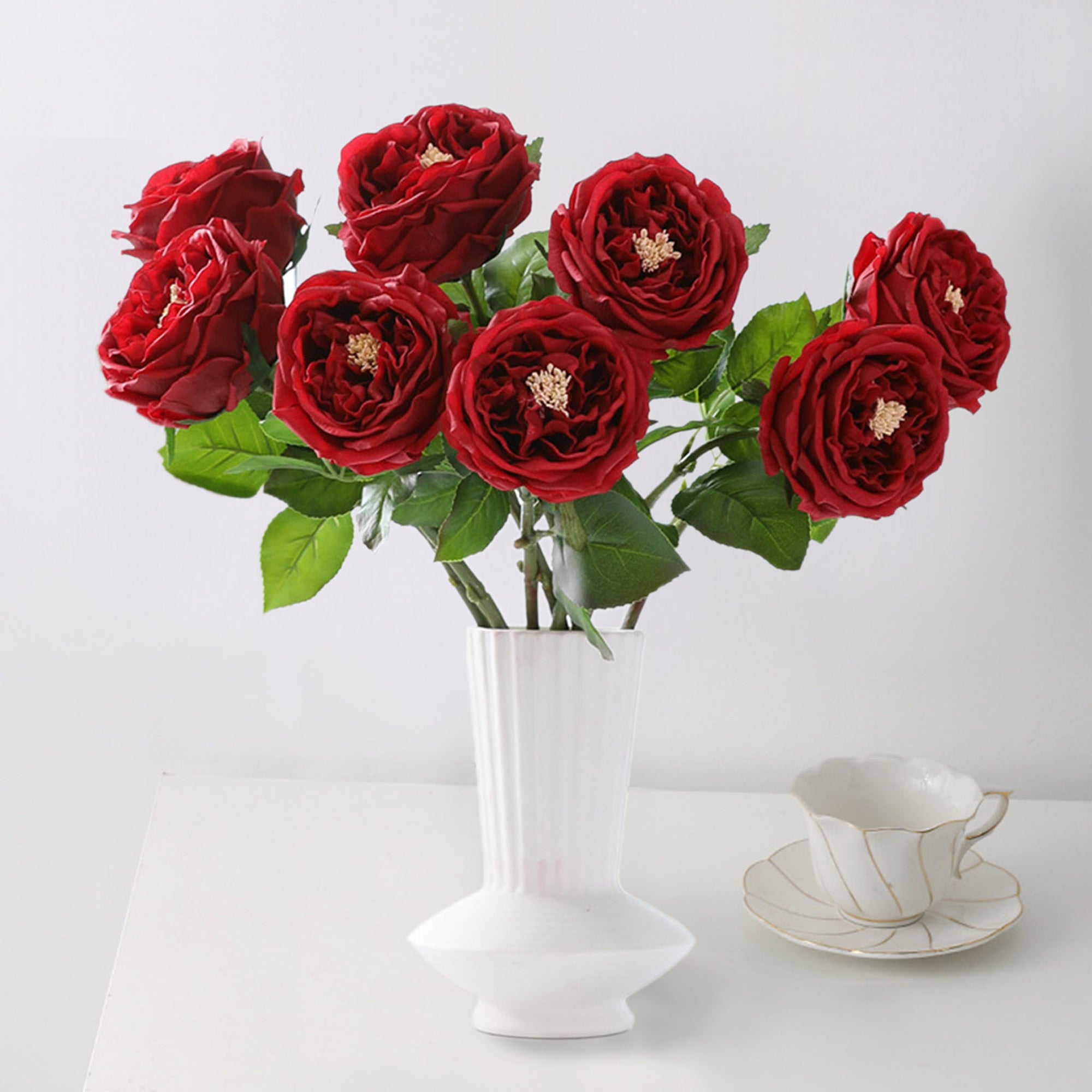 Austin Cabbage Roses Real Touch Flowers
