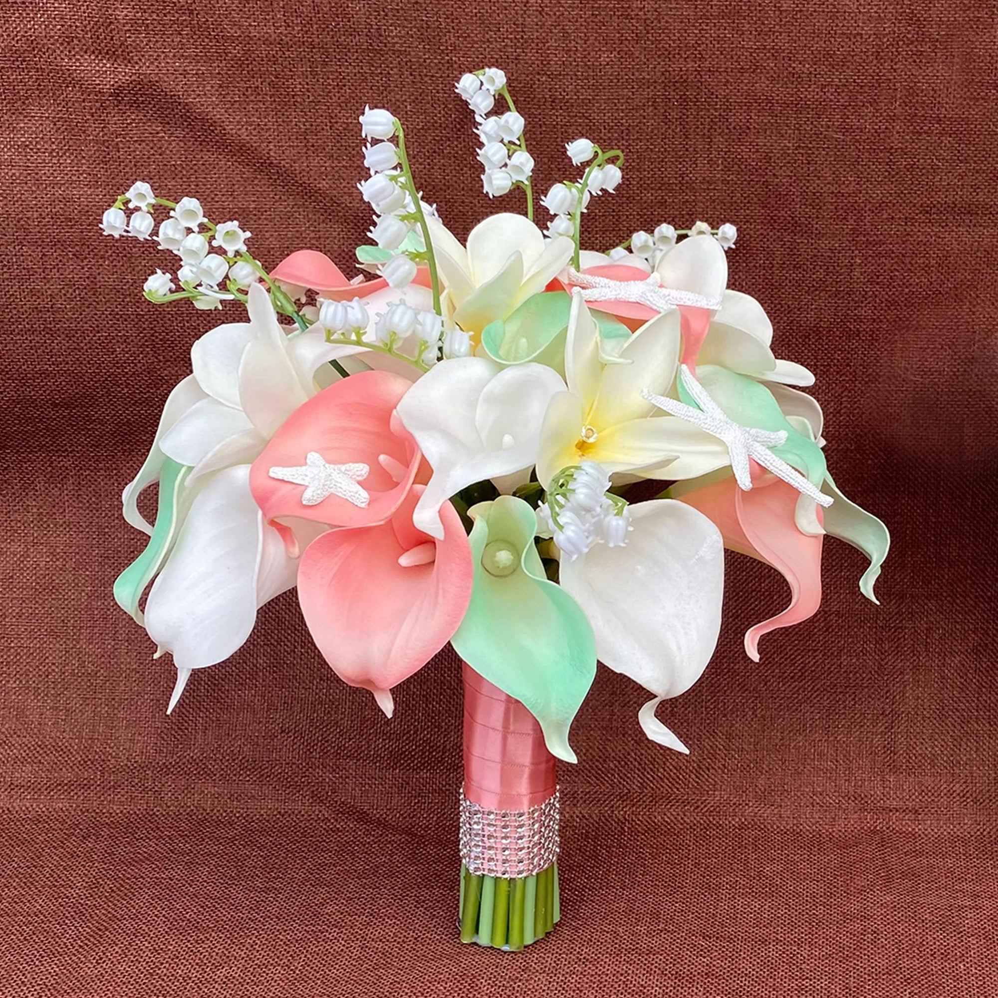 Bridal Beach Wedding Bouquet Fake Calla Lilies Starfish