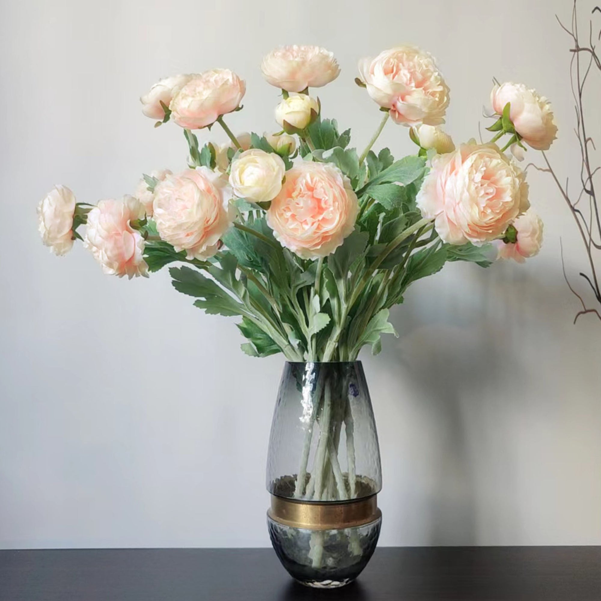 Artificial Ranunculus Flower Branch for Home Arrangement