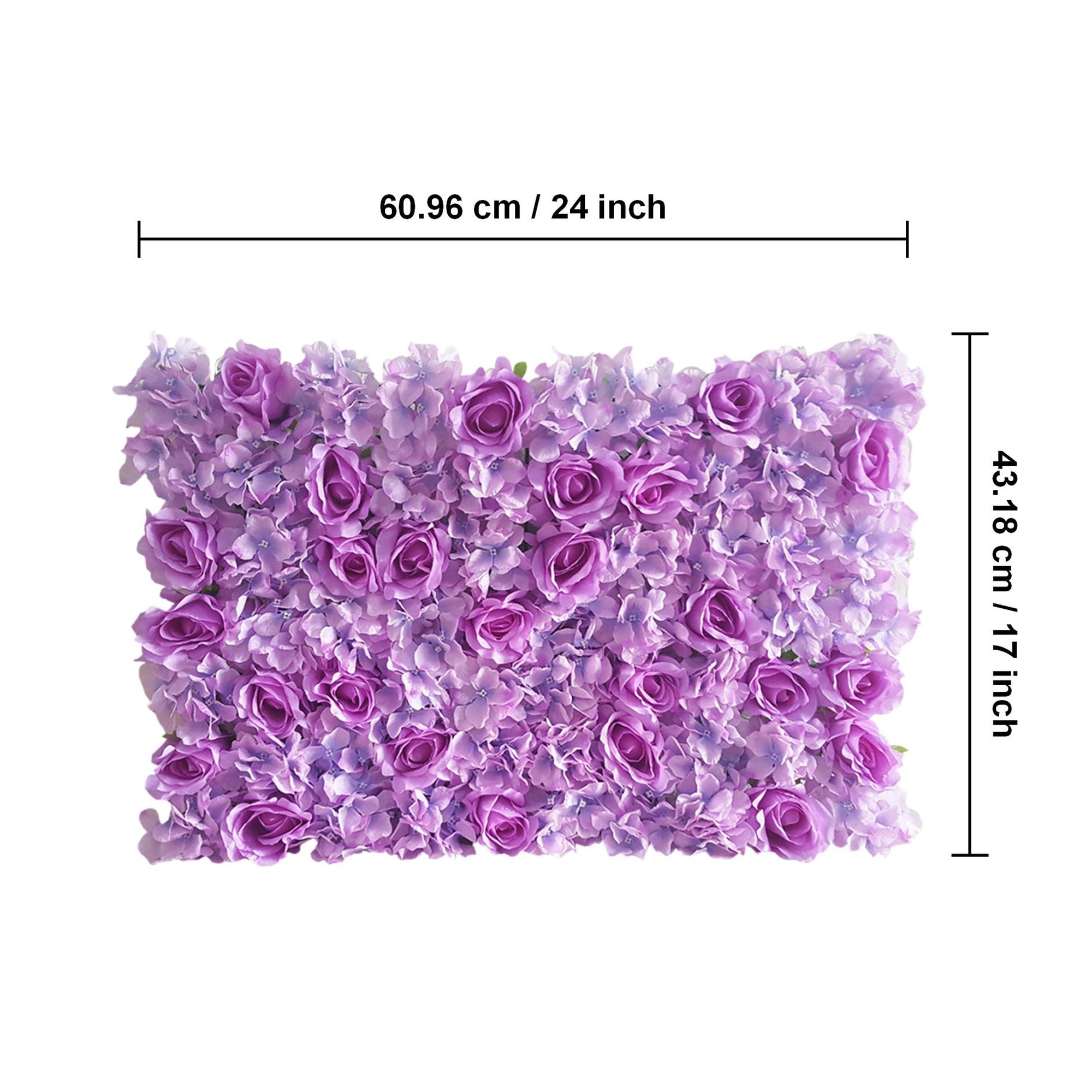 Lavender Flower Wall Wedding Backdrop Panel Silk Hydrangea Roses Lilac