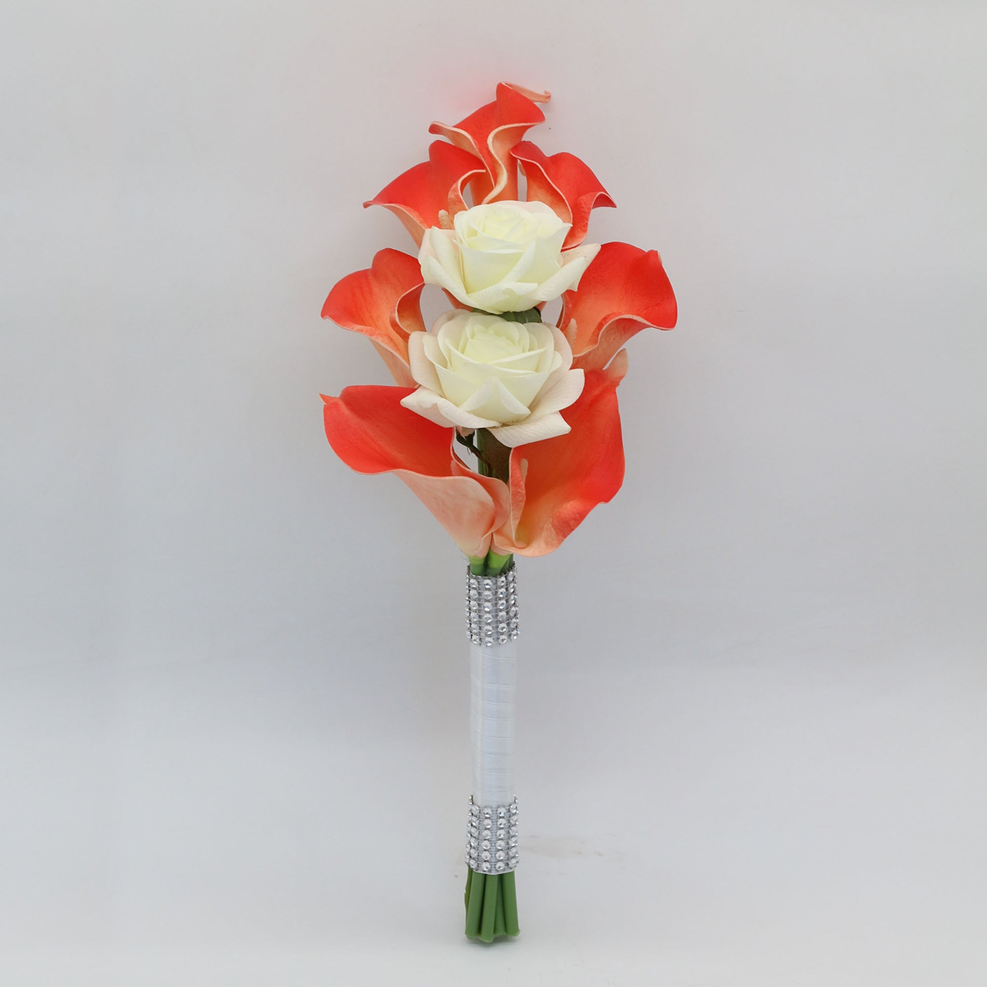 Coral and Navy Wedding Flowers Bridal Bridesmaids Bouquets Corsages