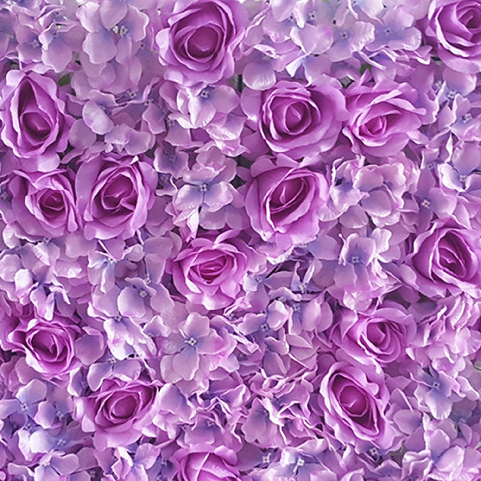 Lavender Flower Wall Wedding Backdrop Panel Silk Hydrangea Roses Lilac