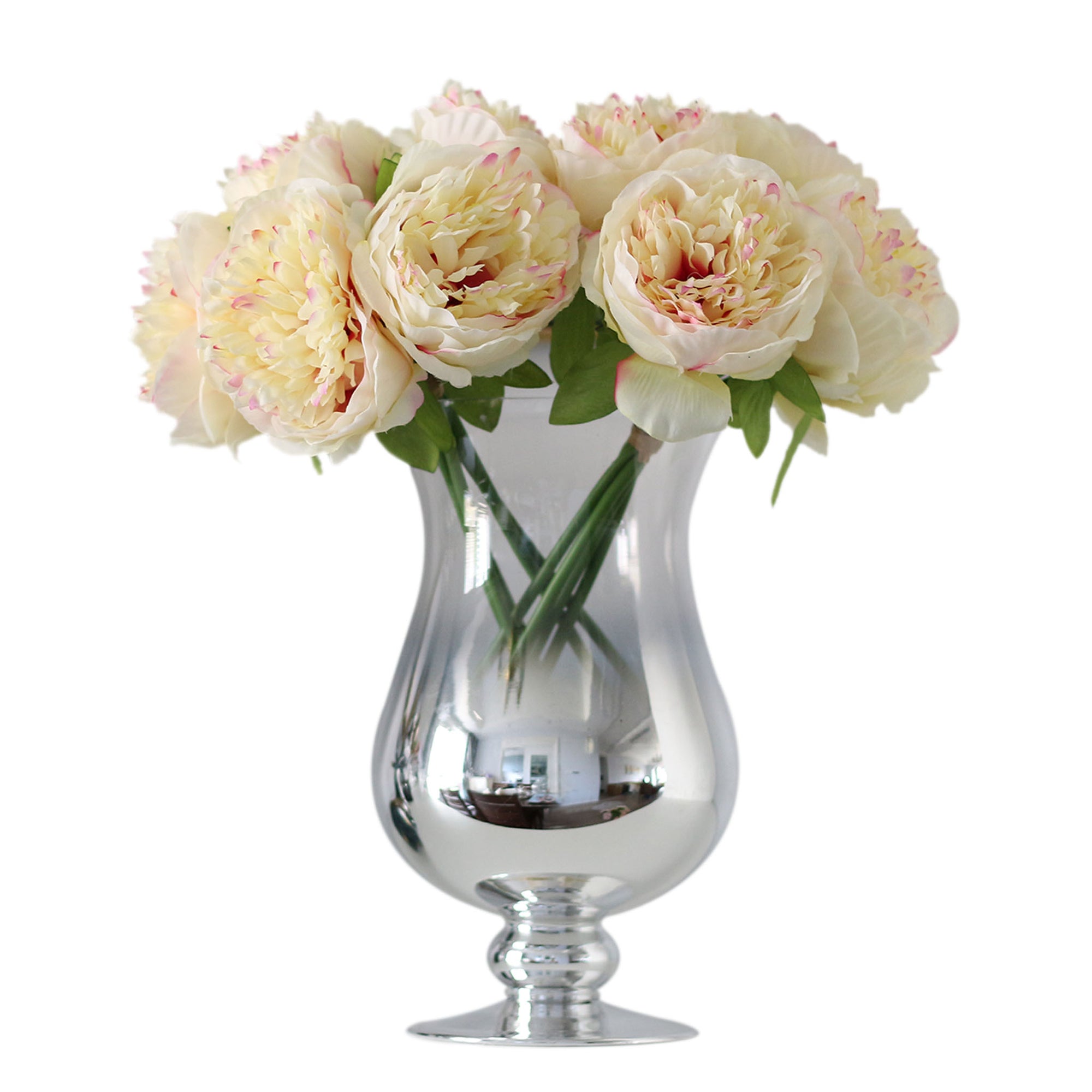 Champagne Silk Peony Bouquet Quality Wedding Flowers 5 Heads Peonies Crafts