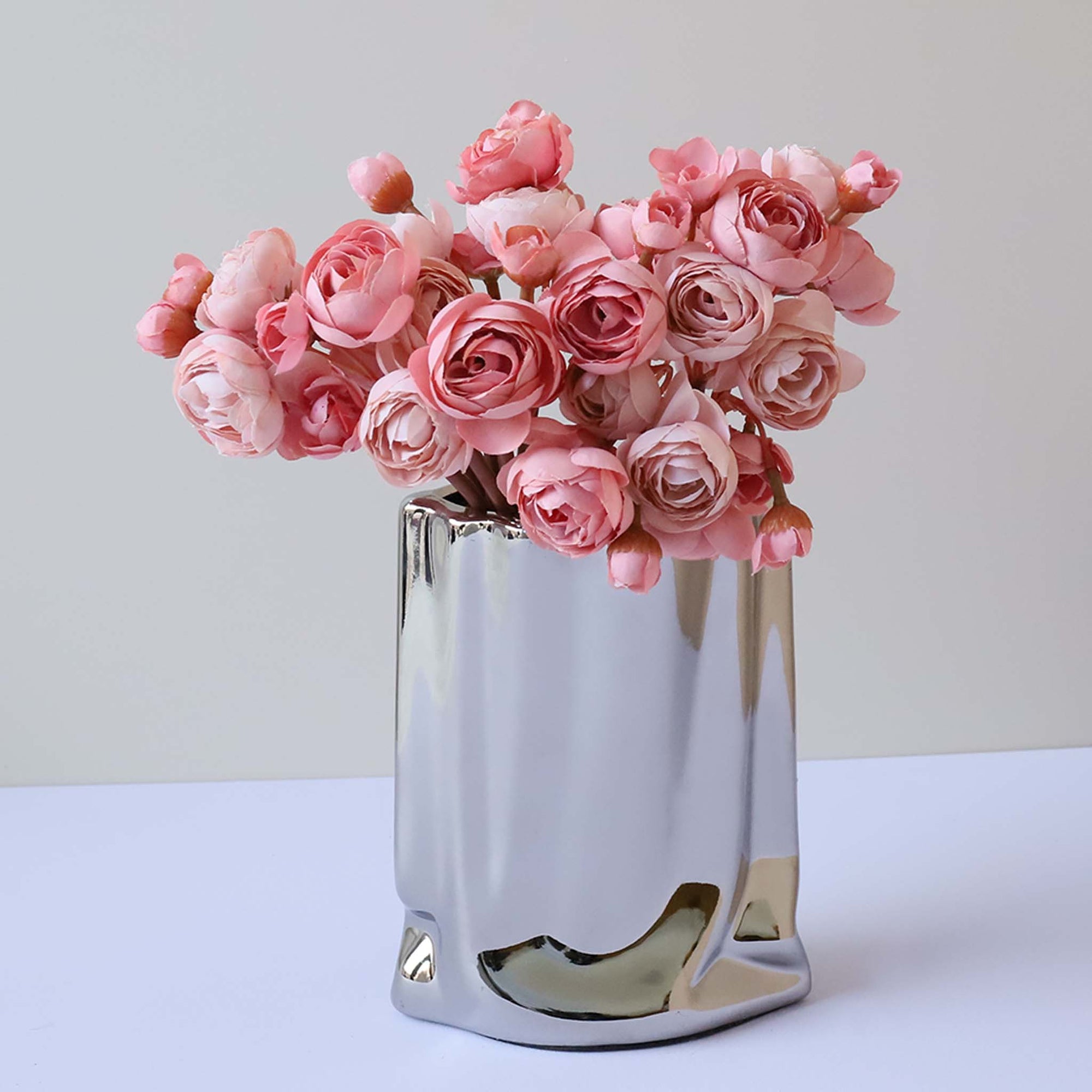 Small Peony Silk Ranunculus Flower Bundle