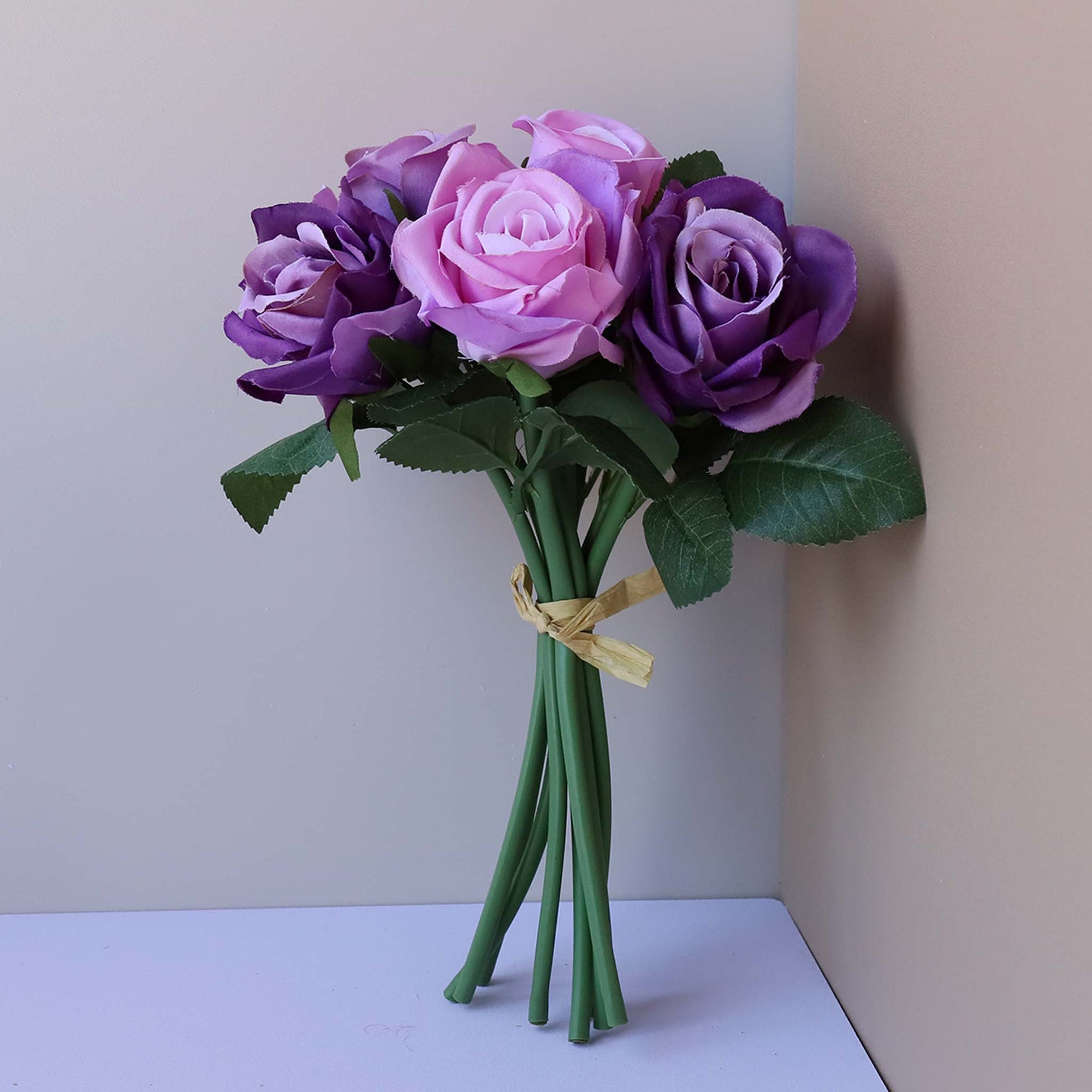 Small Flower Bunch Silk Rose Bouquet for DIY Crafts