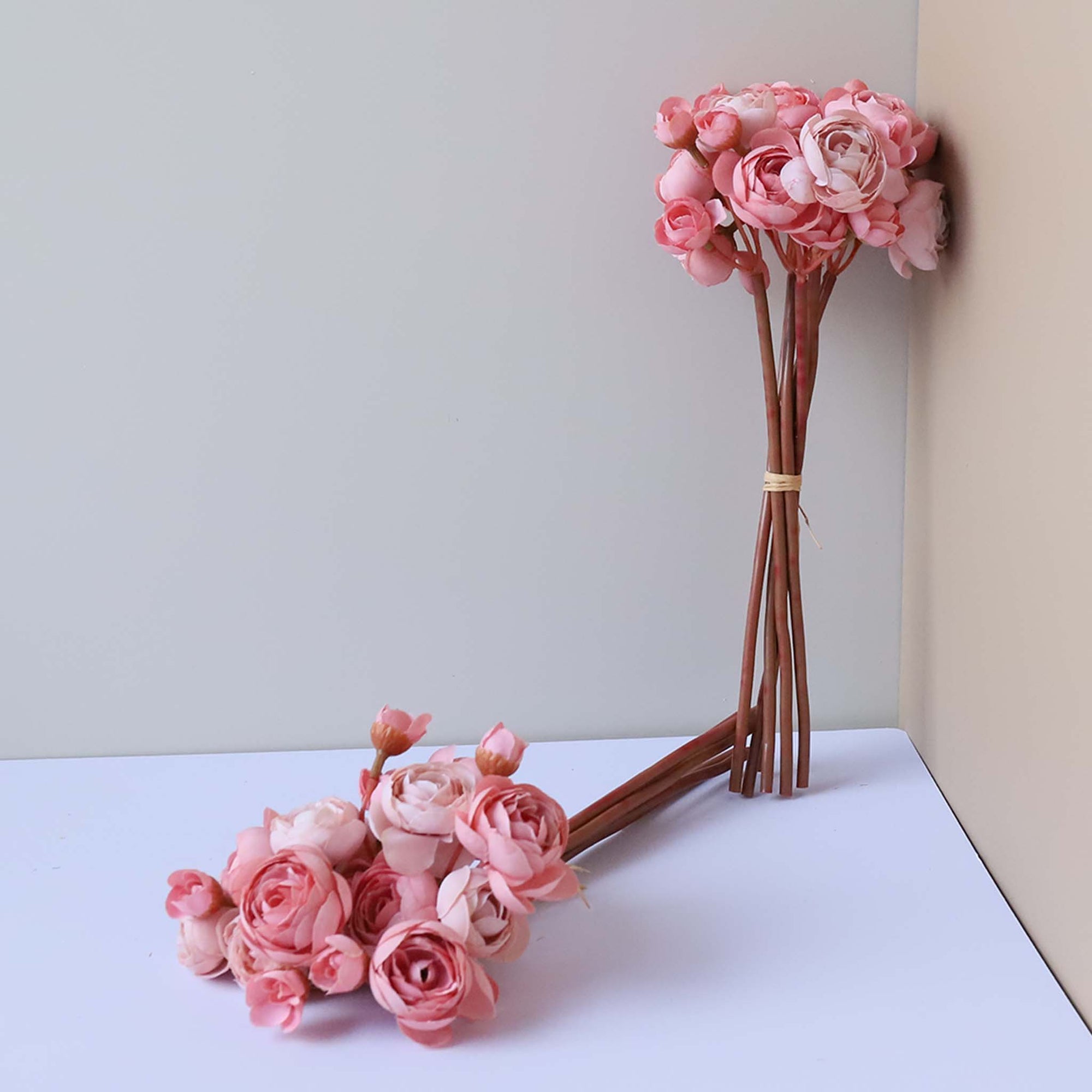 Small Peony Silk Ranunculus Flower Bundle