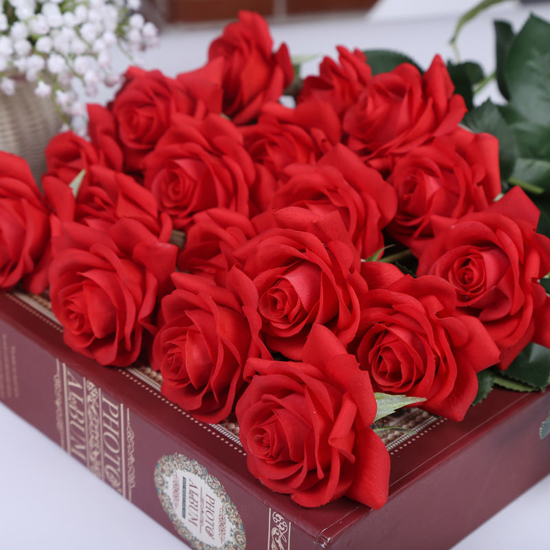 Realistic Fake Flowers Real Touch Roses 10pcs
