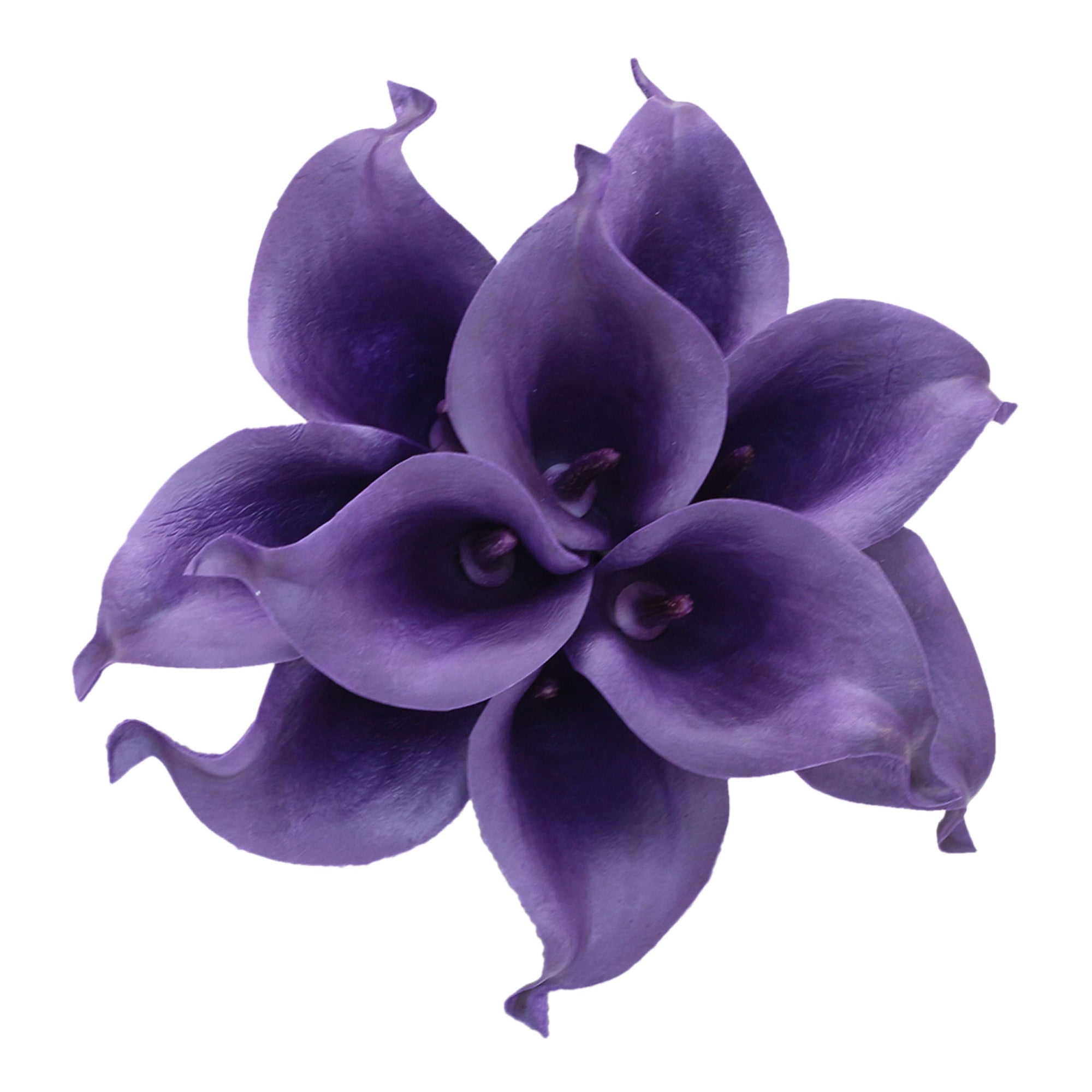 Dark Purple Calla Lilies Latex Flower Bouquet