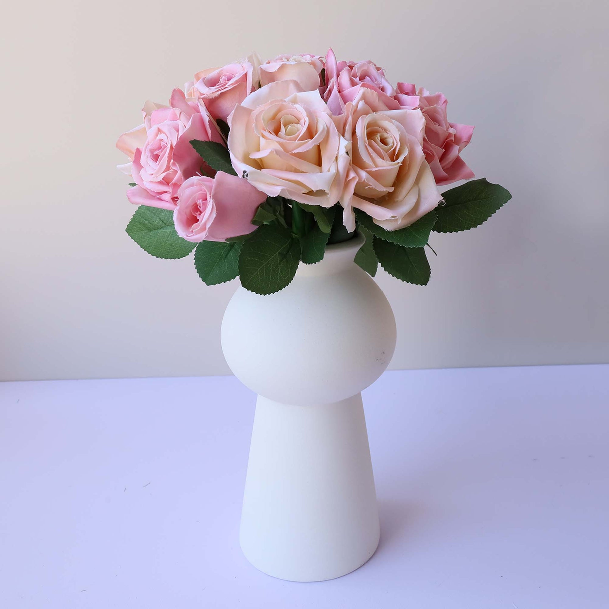 Champagne Silk Flower Bouquet Artificial Floral Arrangement for Home Decoration