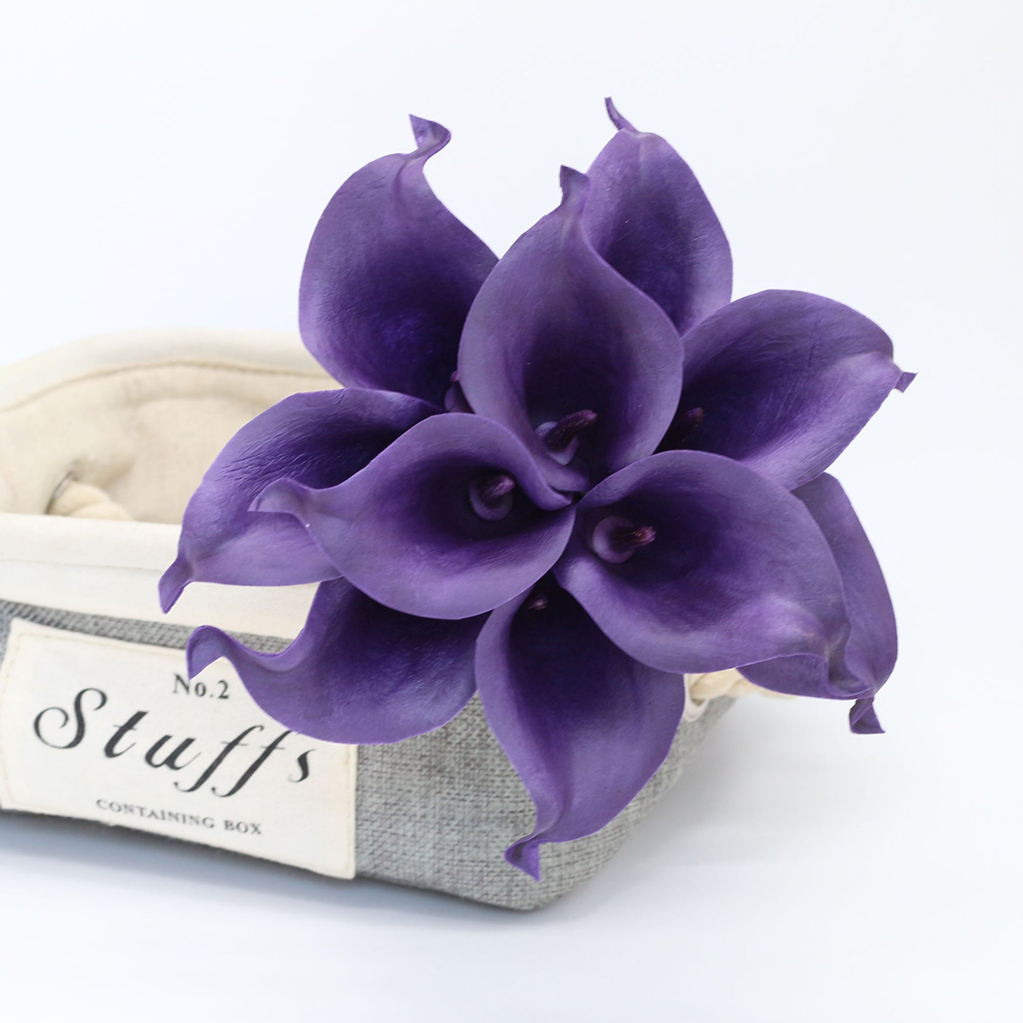 Dark Purple Calla Lilies Latex Flower Bouquet