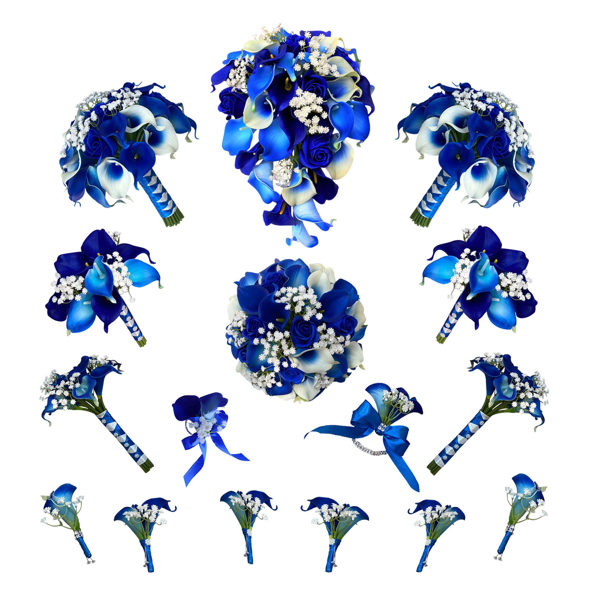 Royal Blue Wedding Bouquets Set