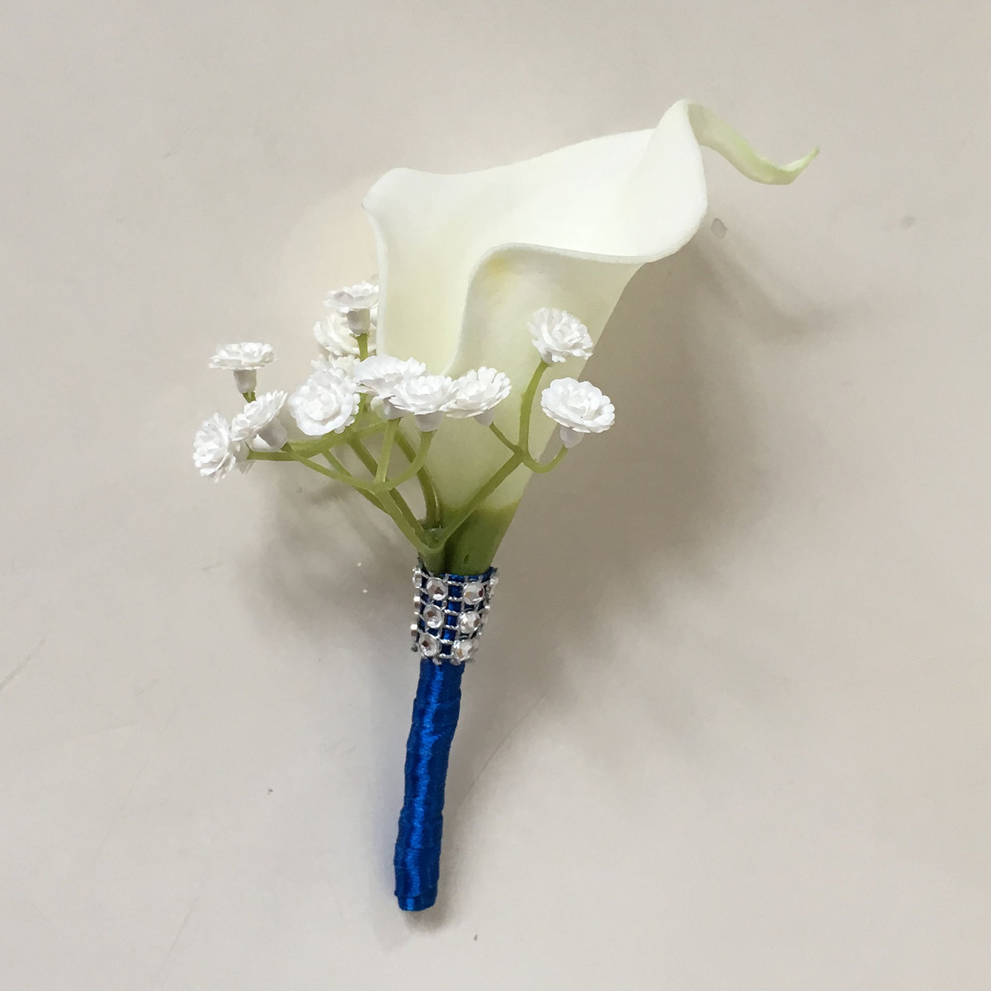 Flower Bouquet for Bridal Bridesmaid Picasso Blue White Calla Lily