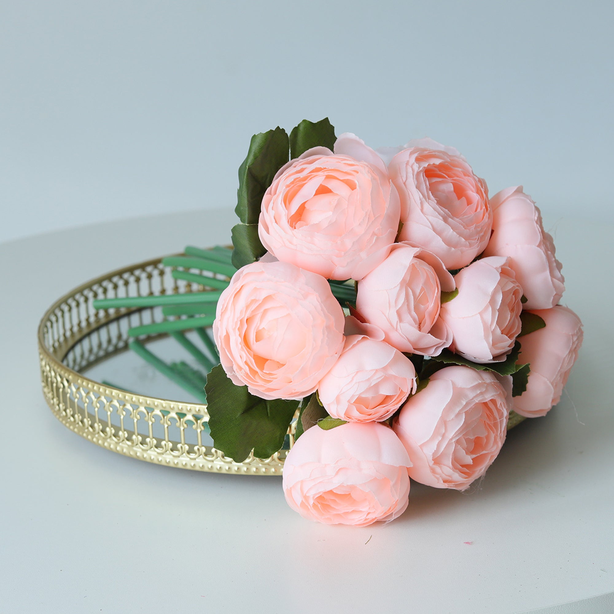 Small Silk Peony Ranunculus Flower Bouquet