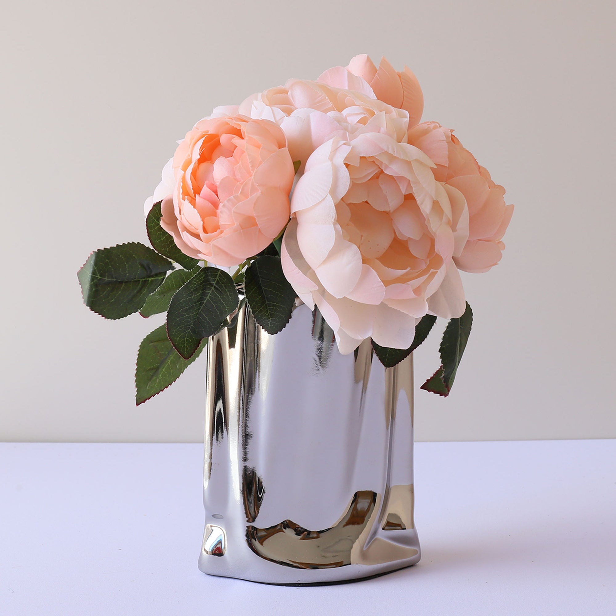 Faux Silk Peony Bouquet Artificial Flower Arrangement Wedding Centerpieces Decor