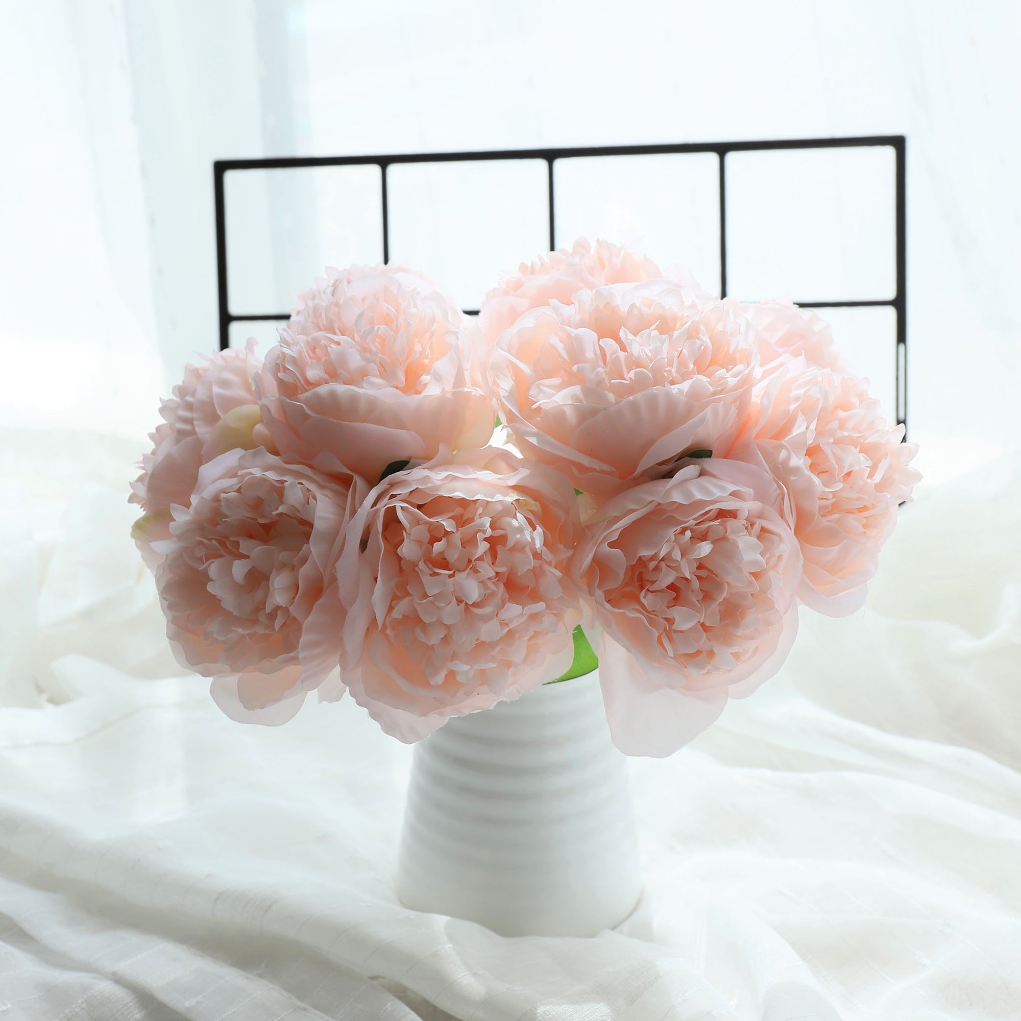 Blush Peony Silk Wedding Flowers Peony Bouquet