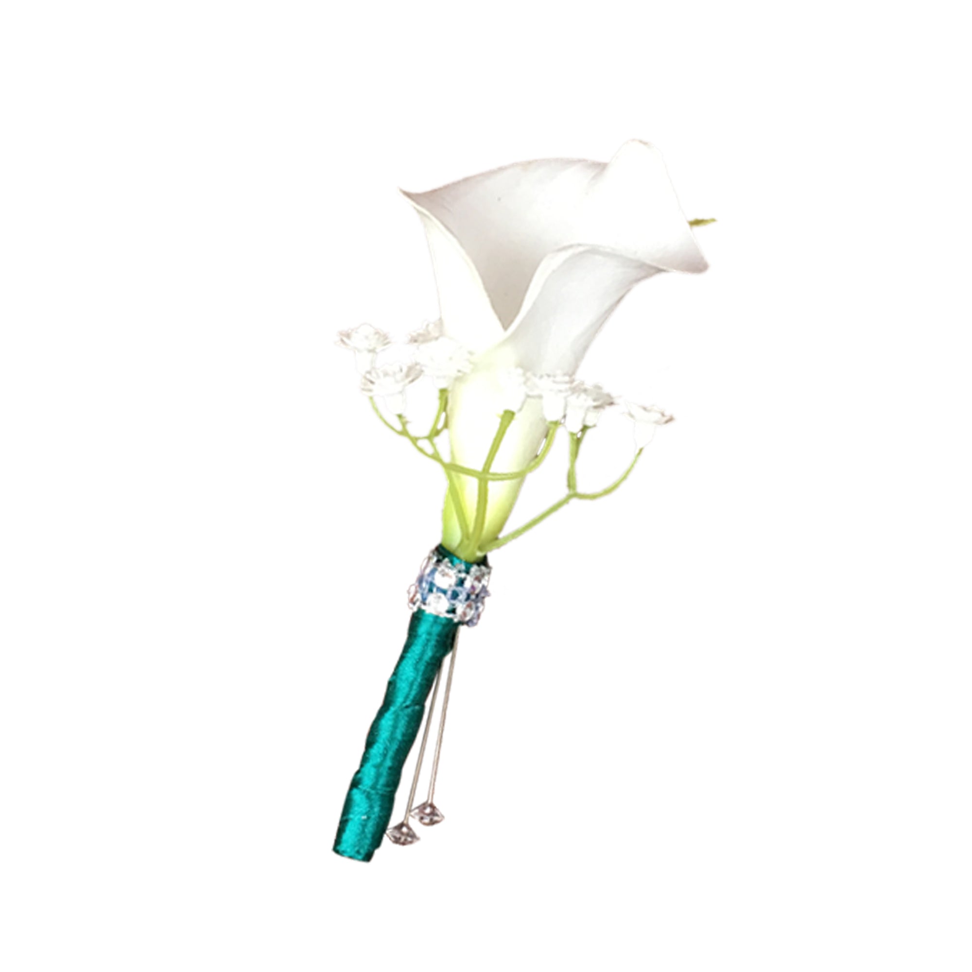 Groom Boutonniere for Wedding White Calla Lily Corsage