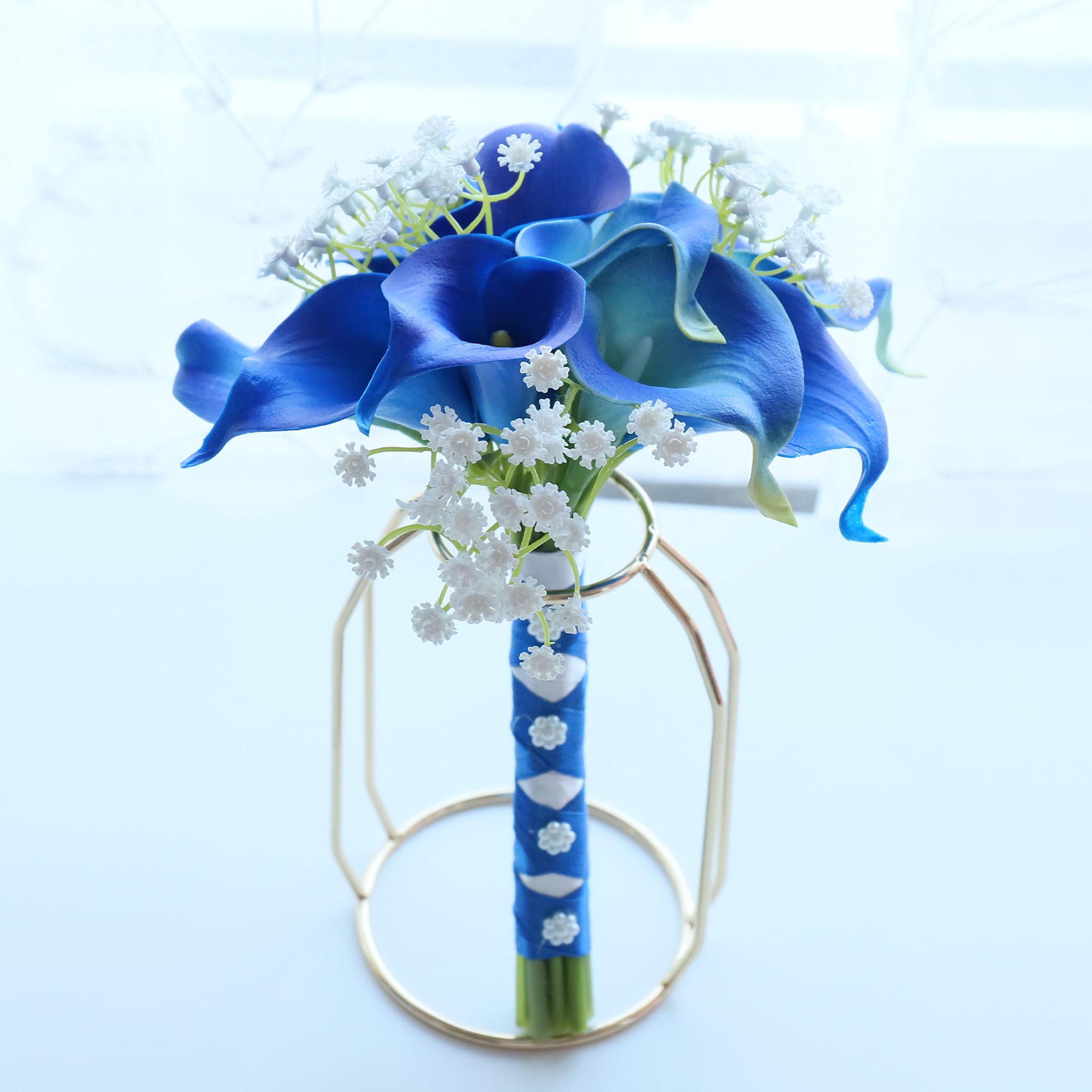 Royal Blue Calla Lily Bridesmaids Bouquet