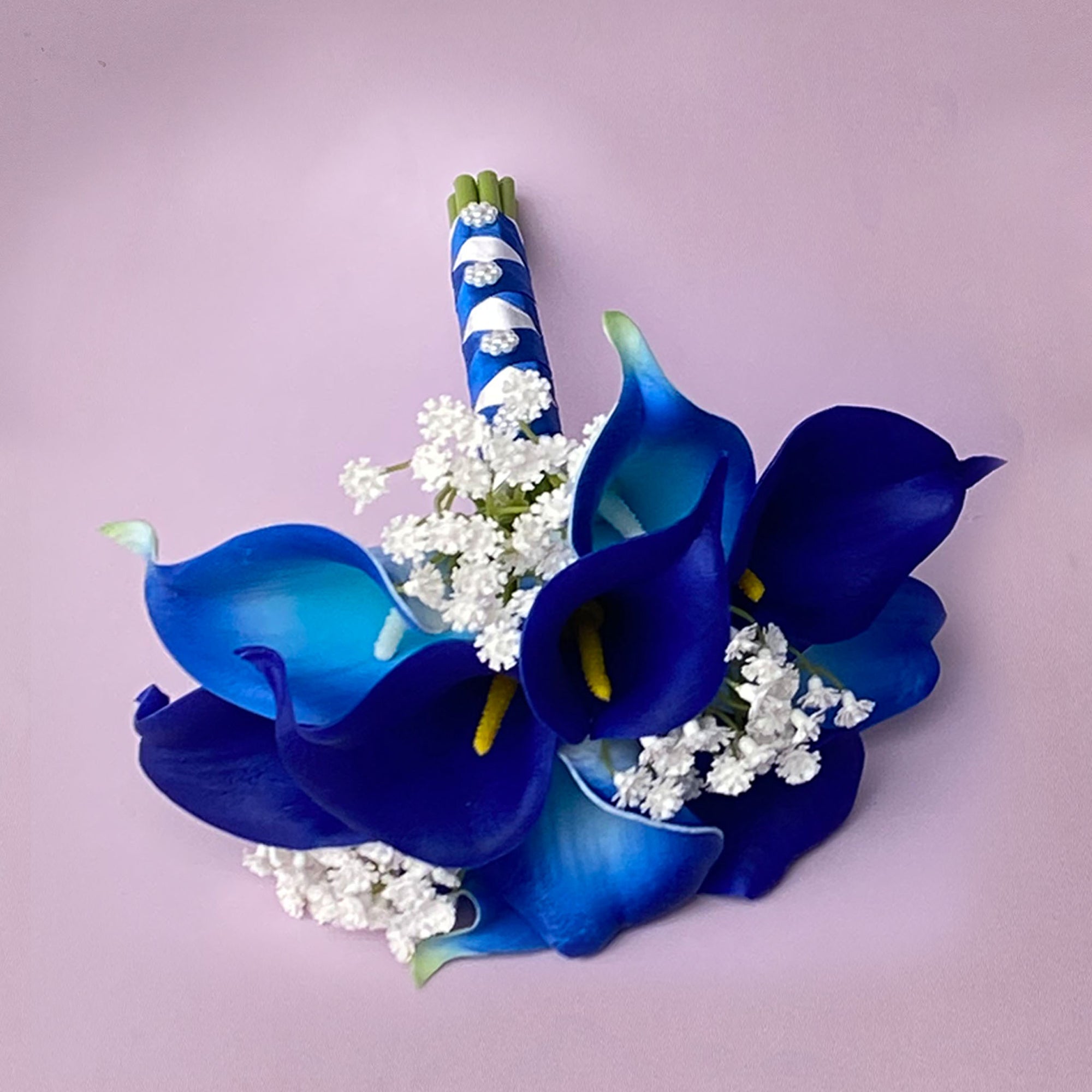Royal Blue Calla Lily Bridesmaids Bouquet