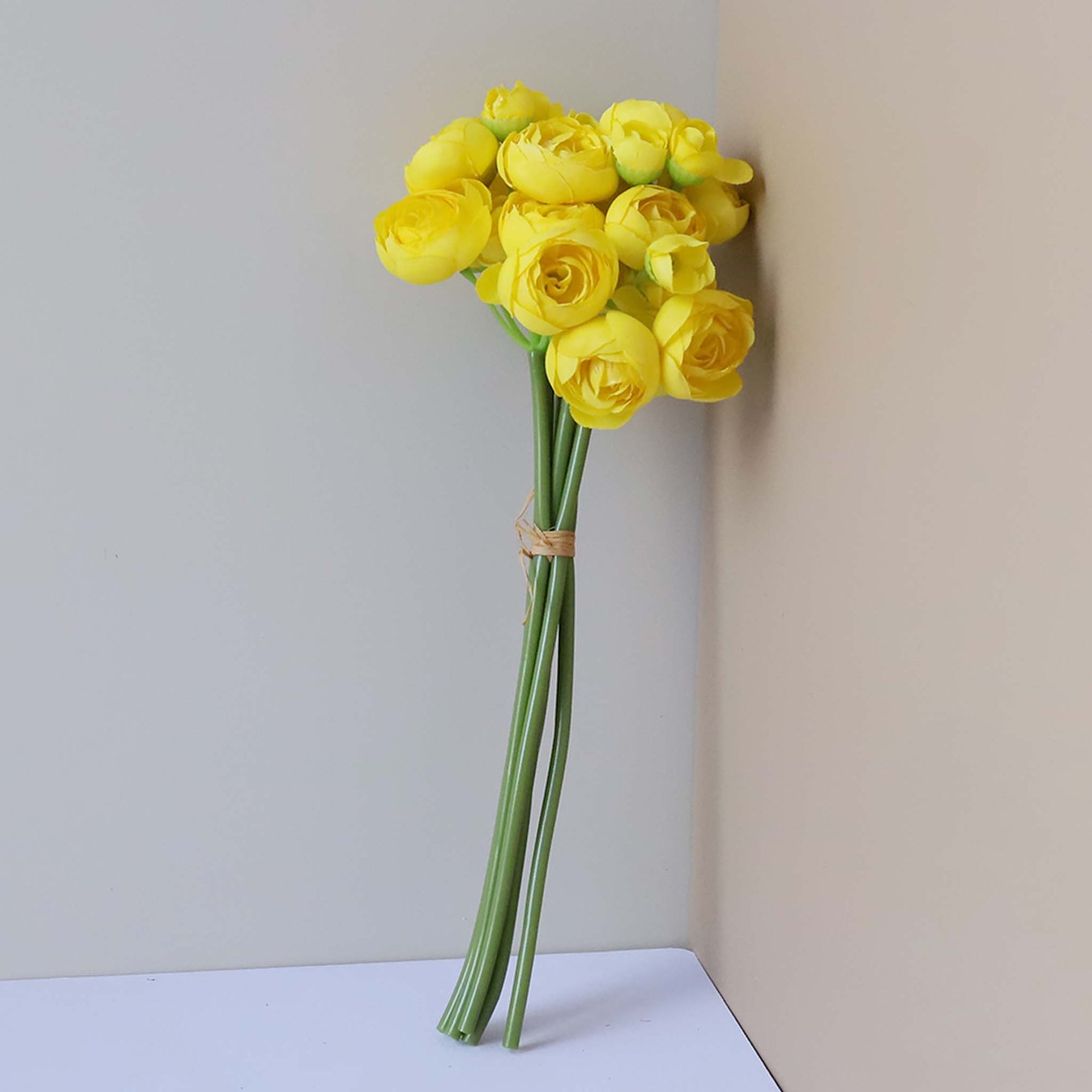 Yellow Ranunculus Silk Artificial Flower Bush