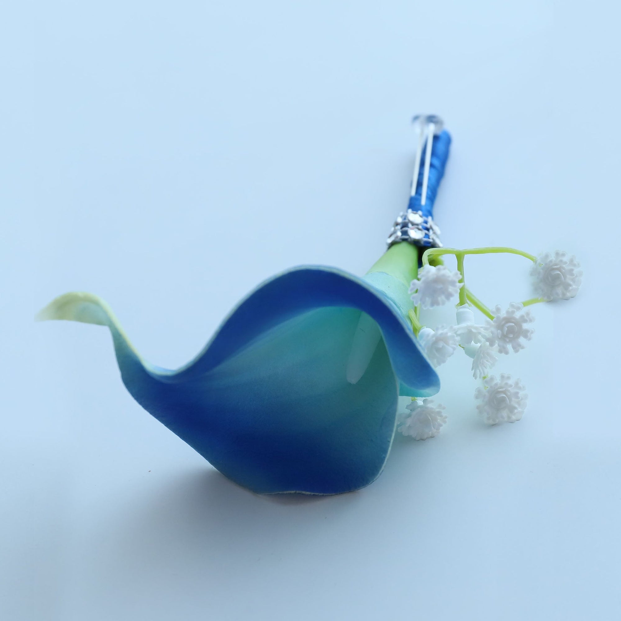 Royal Blue Calla Lily Wedding Bouquets Boutonnieres Corsages