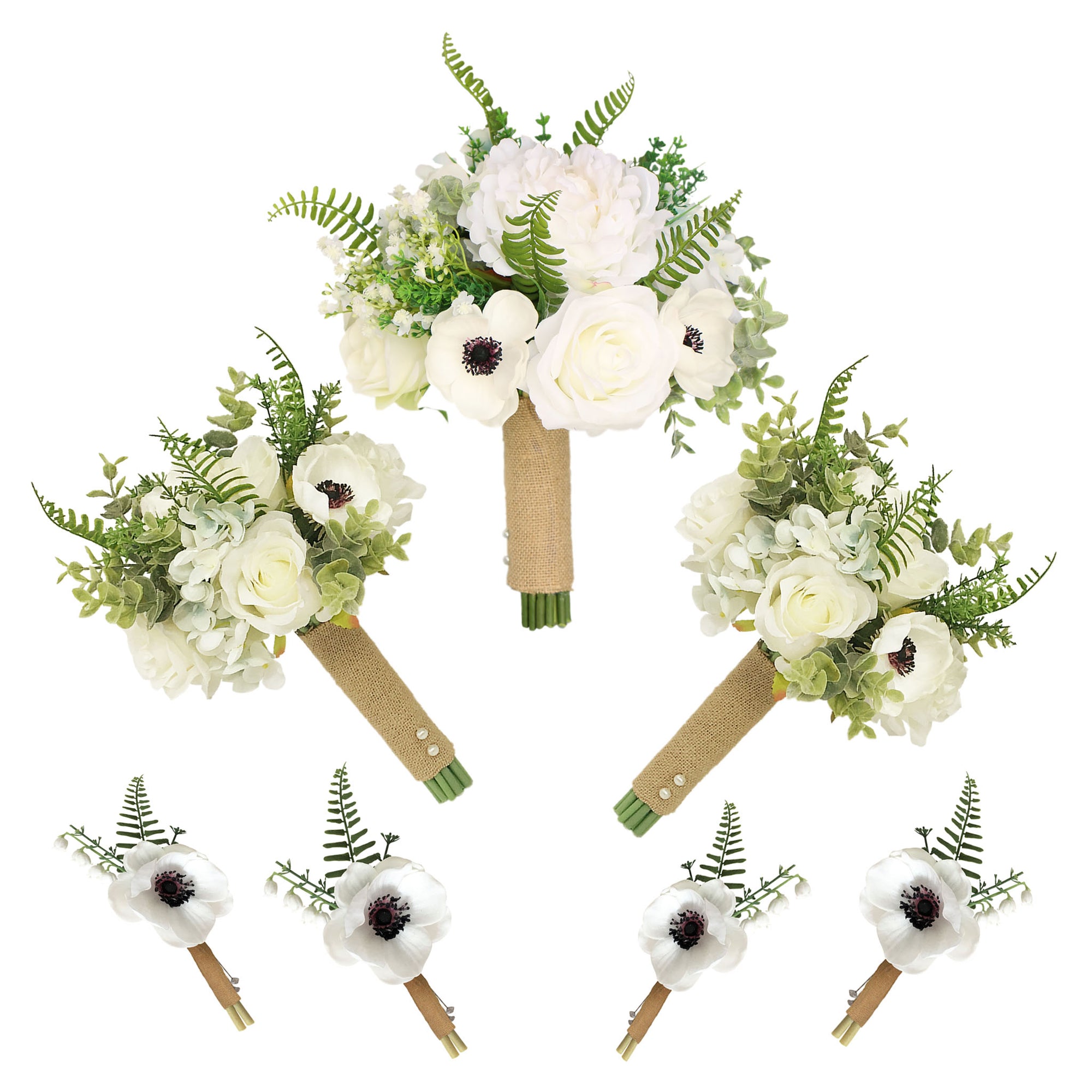 Rustic Wedding Bouquet Silk Peonies