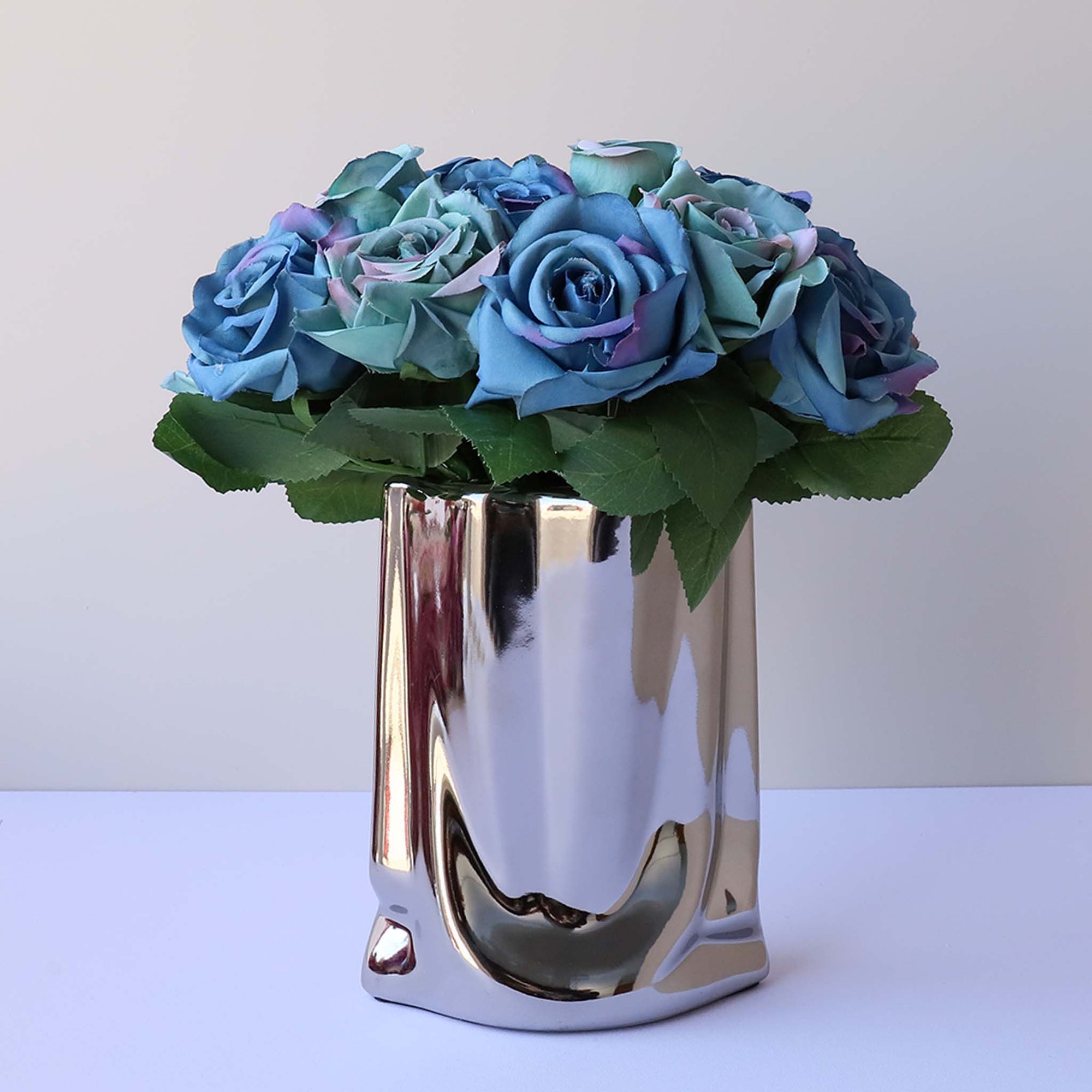 Champagne Silk Flower Bouquet Artificial Floral Arrangement for Home Decoration