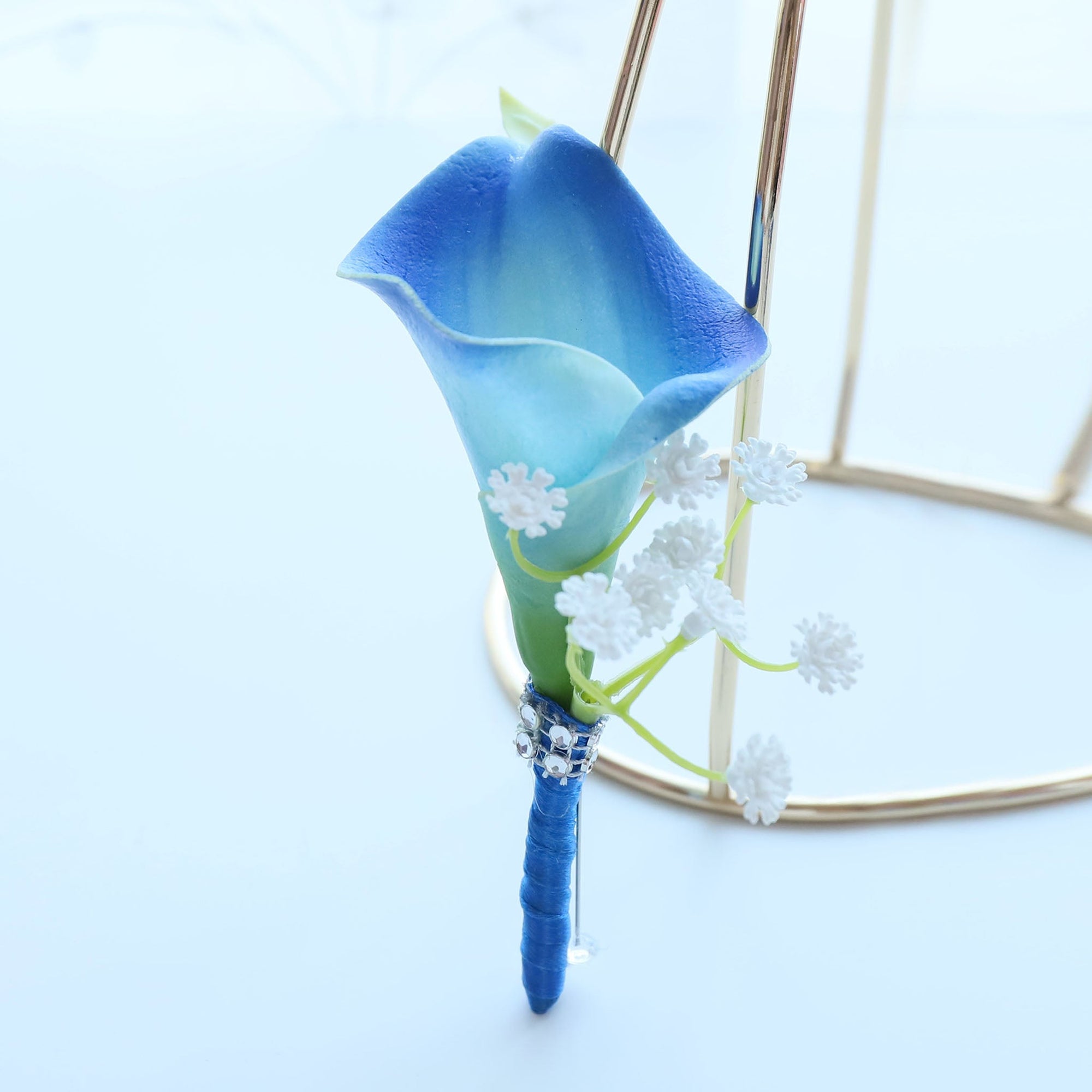 Royal Blue Calla Lily Wedding Bouquets Boutonnieres Corsages