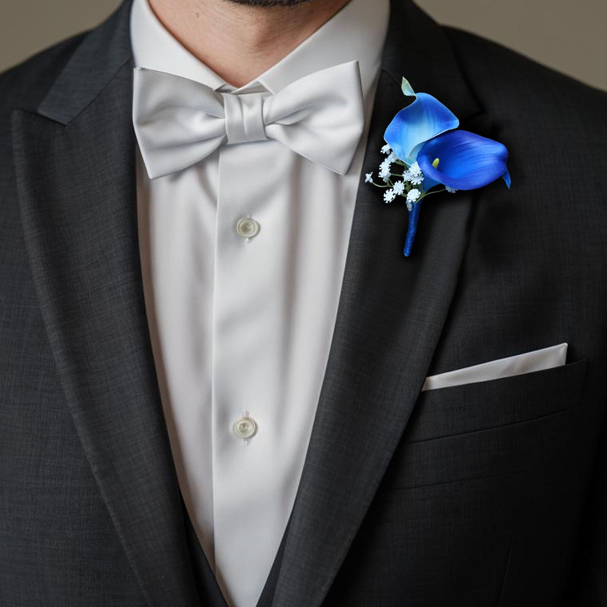 Royal Blue Calla Lily Wedding Bouquets Boutonnieres Corsages