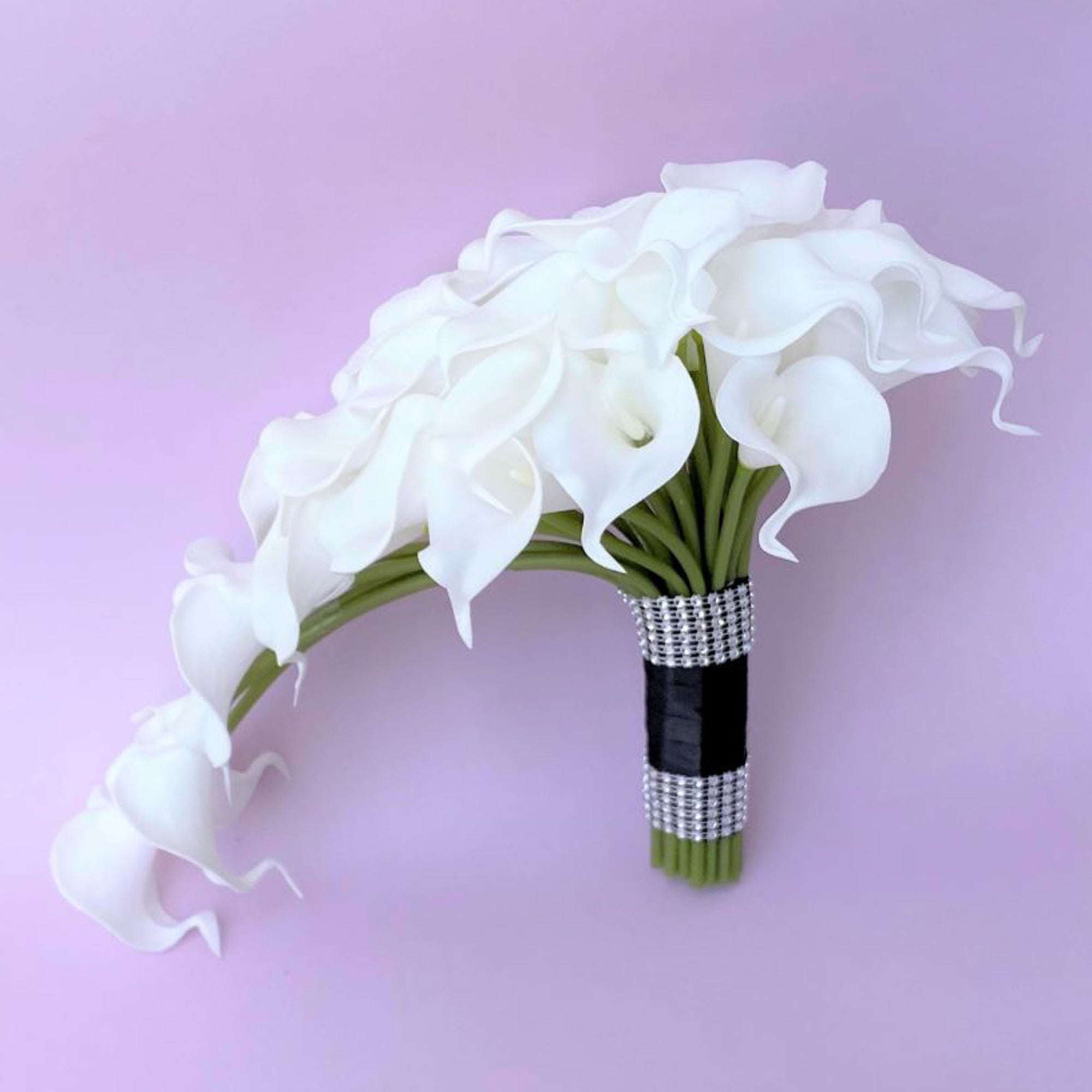 White Calla Lily Cascading Bridal Bouquet