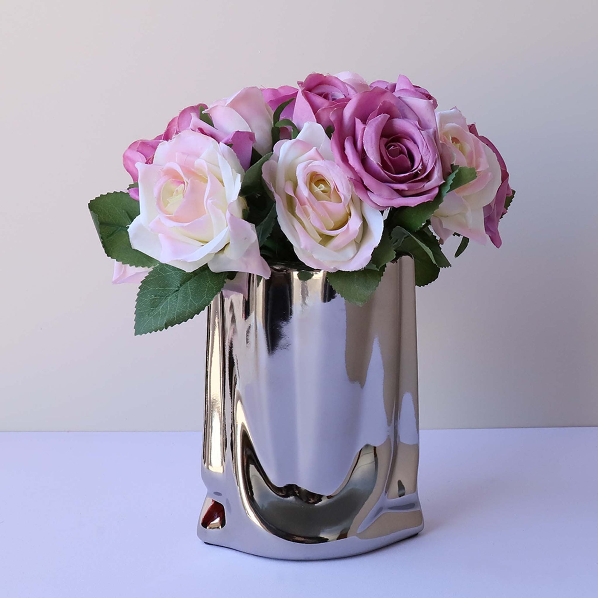 Small Flower Bunch Silk Rose Bouquet for DIY Crafts