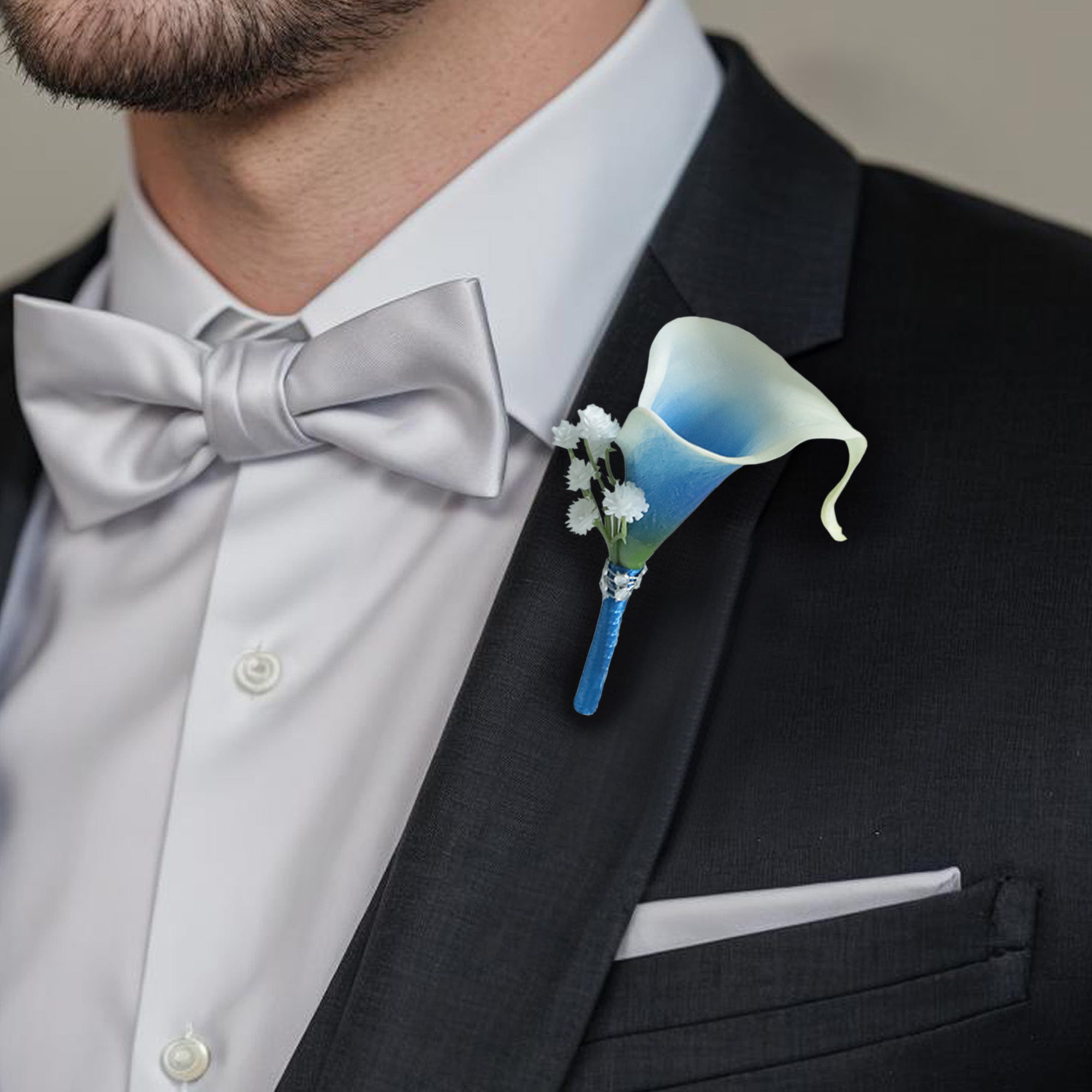 Royal Blue Calla Lily Wedding Bouquets Boutonnieres Corsages