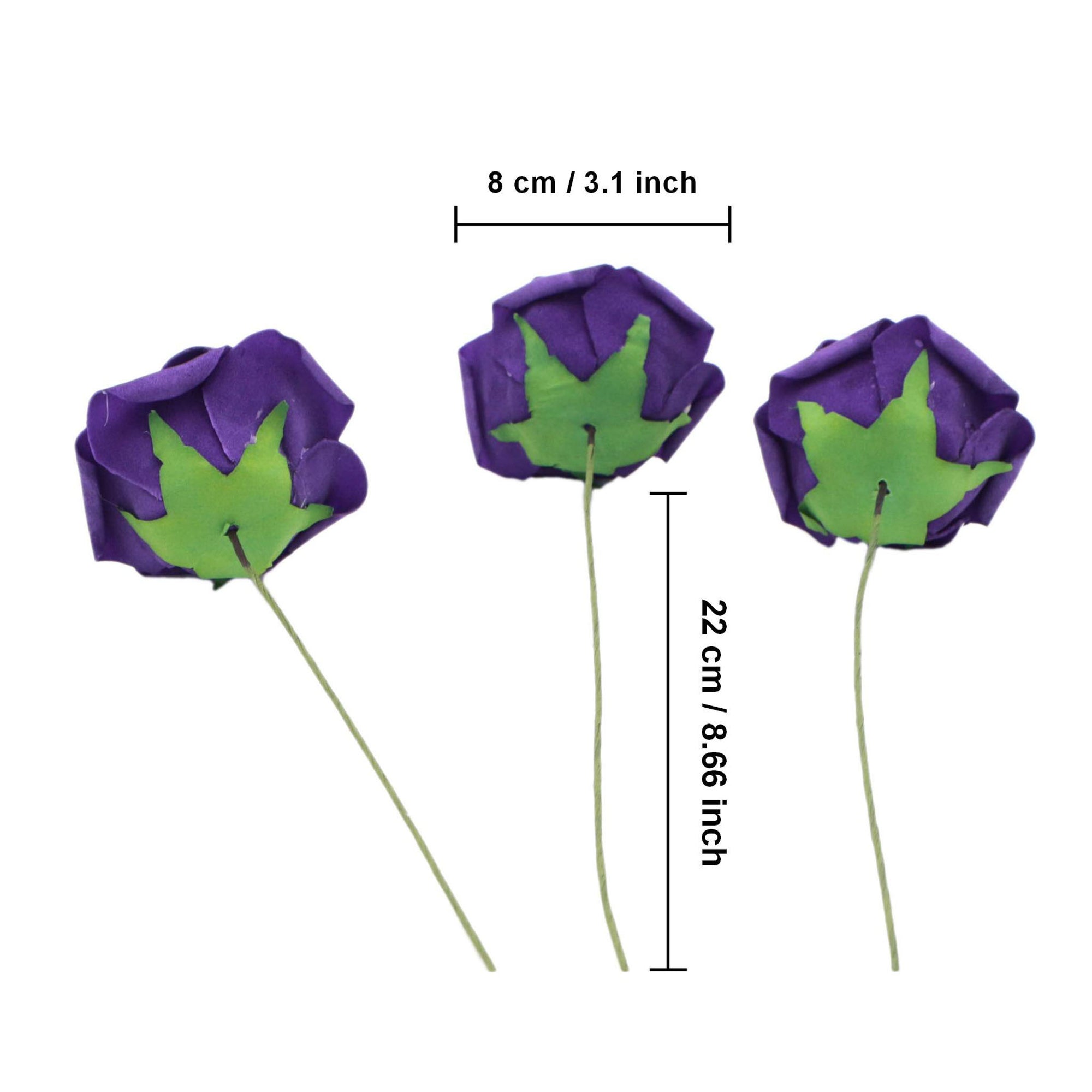 Dark Purple Foam Flowers Fake Roses Wedding Flowers