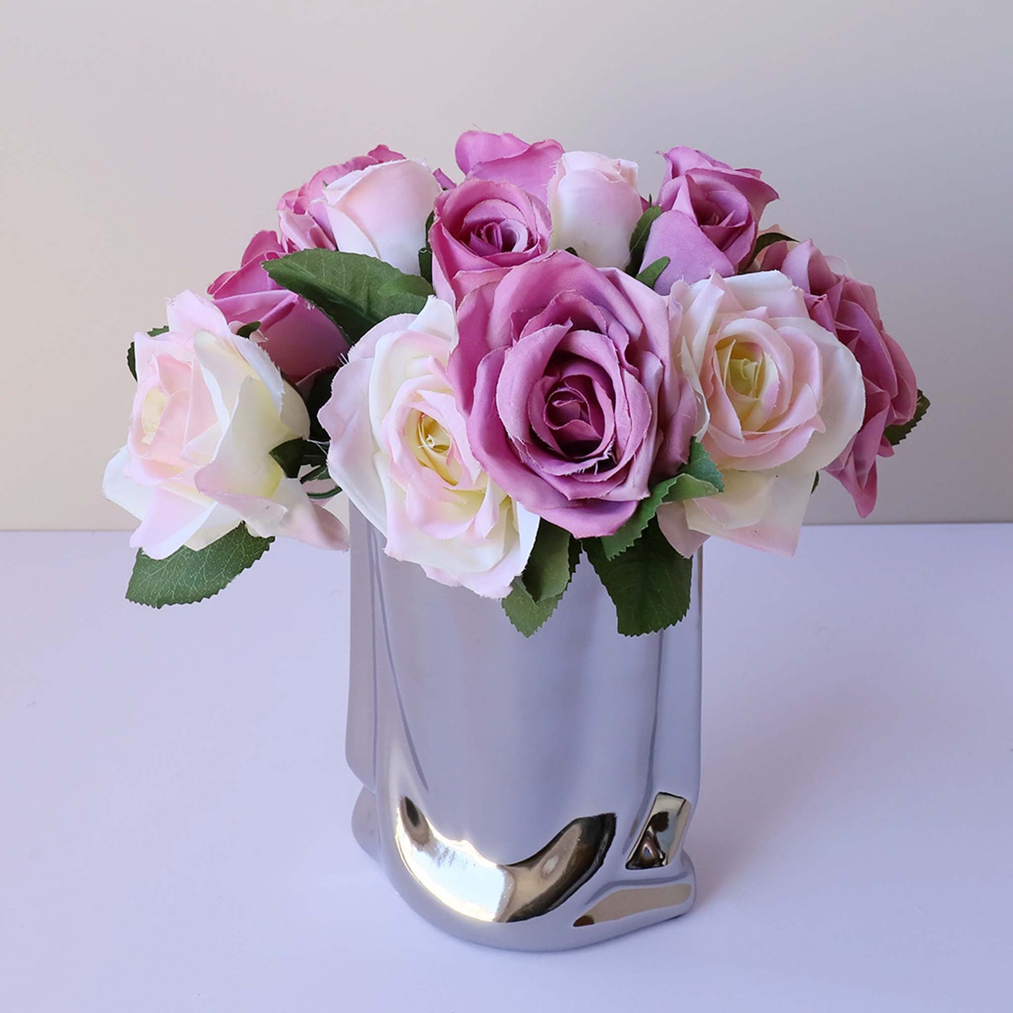 Small Flower Bunch Silk Rose Bouquet for DIY Crafts