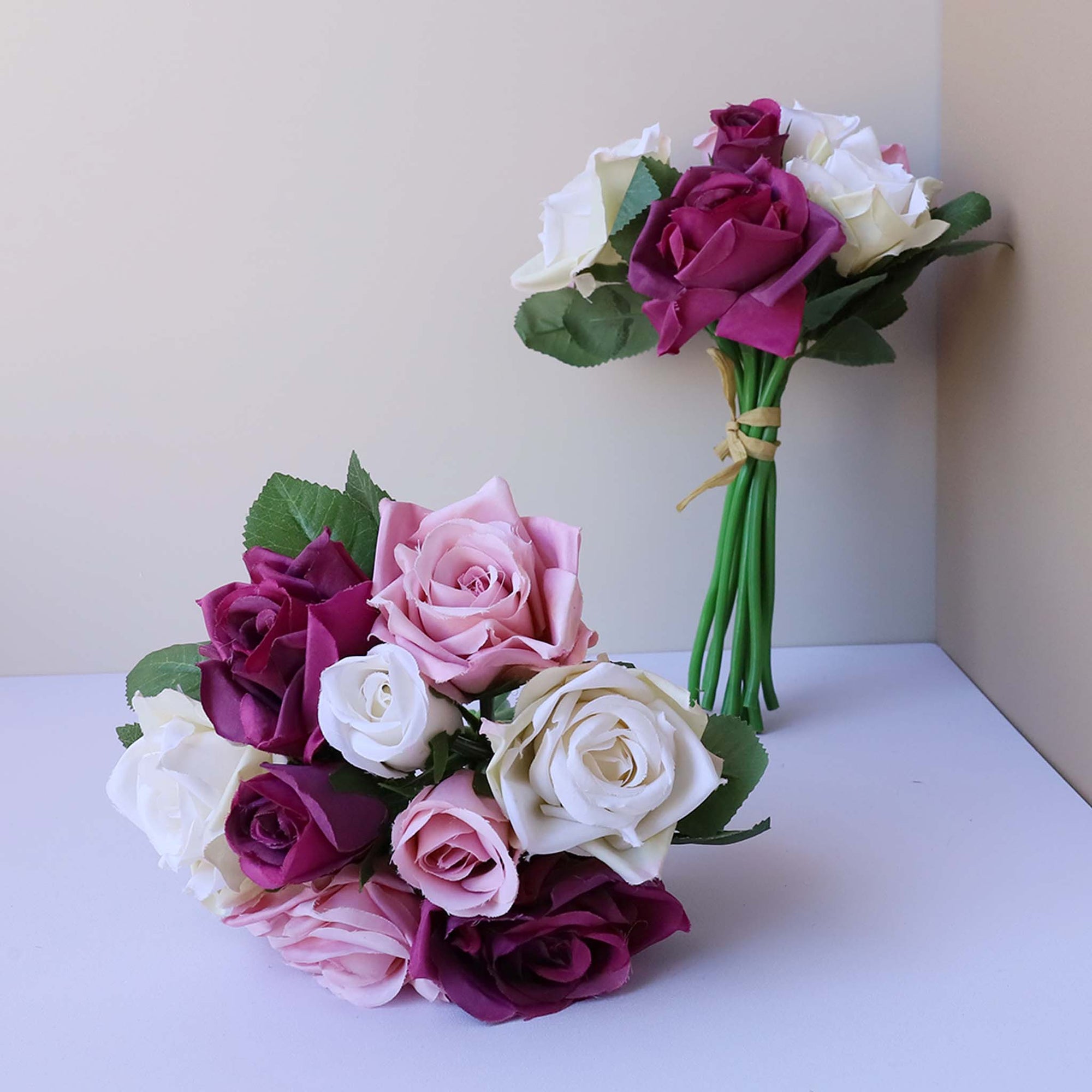 Fake Small Flower Bouquet Silk Rose Bunches