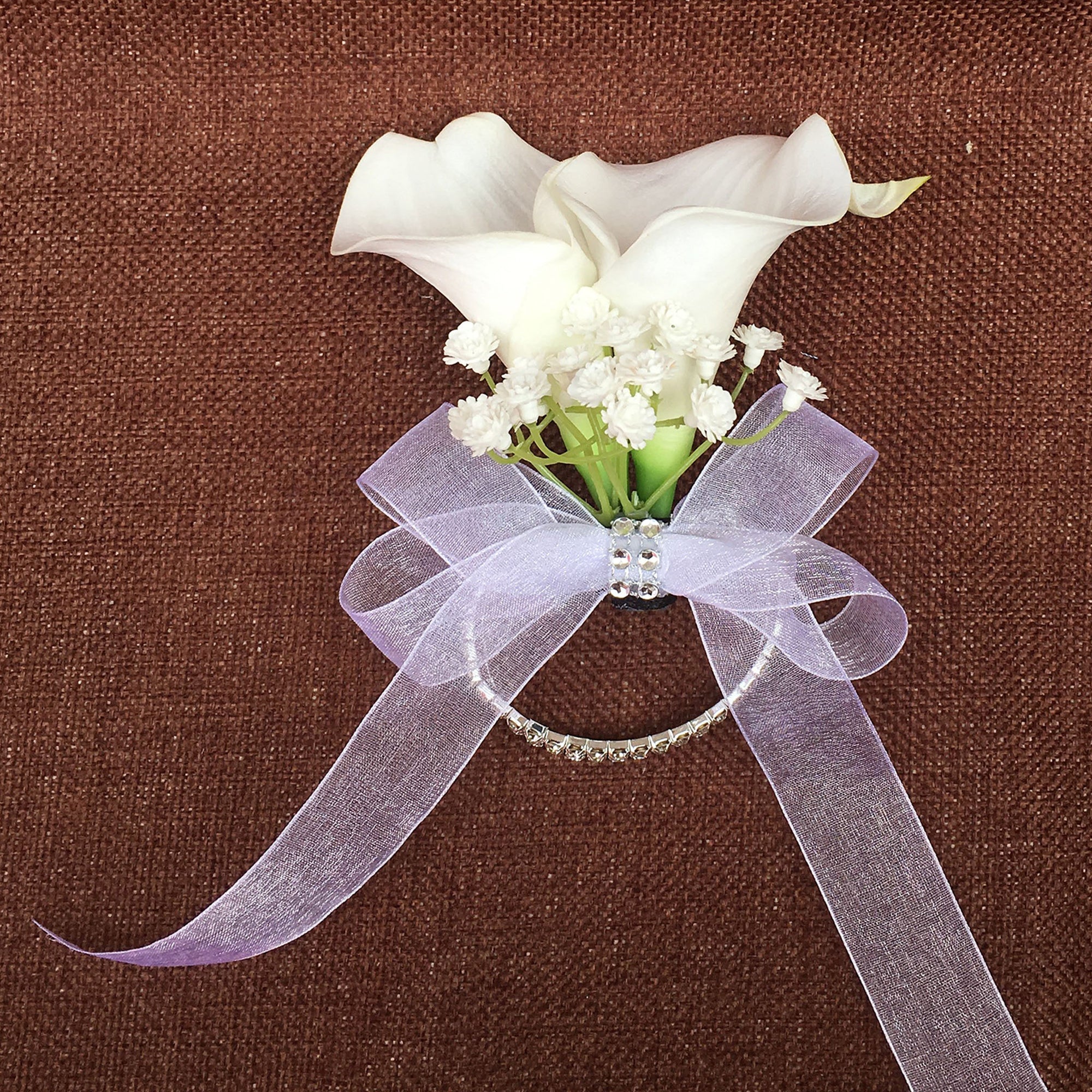 White Calla Lily Wrist Corsage for Wedding