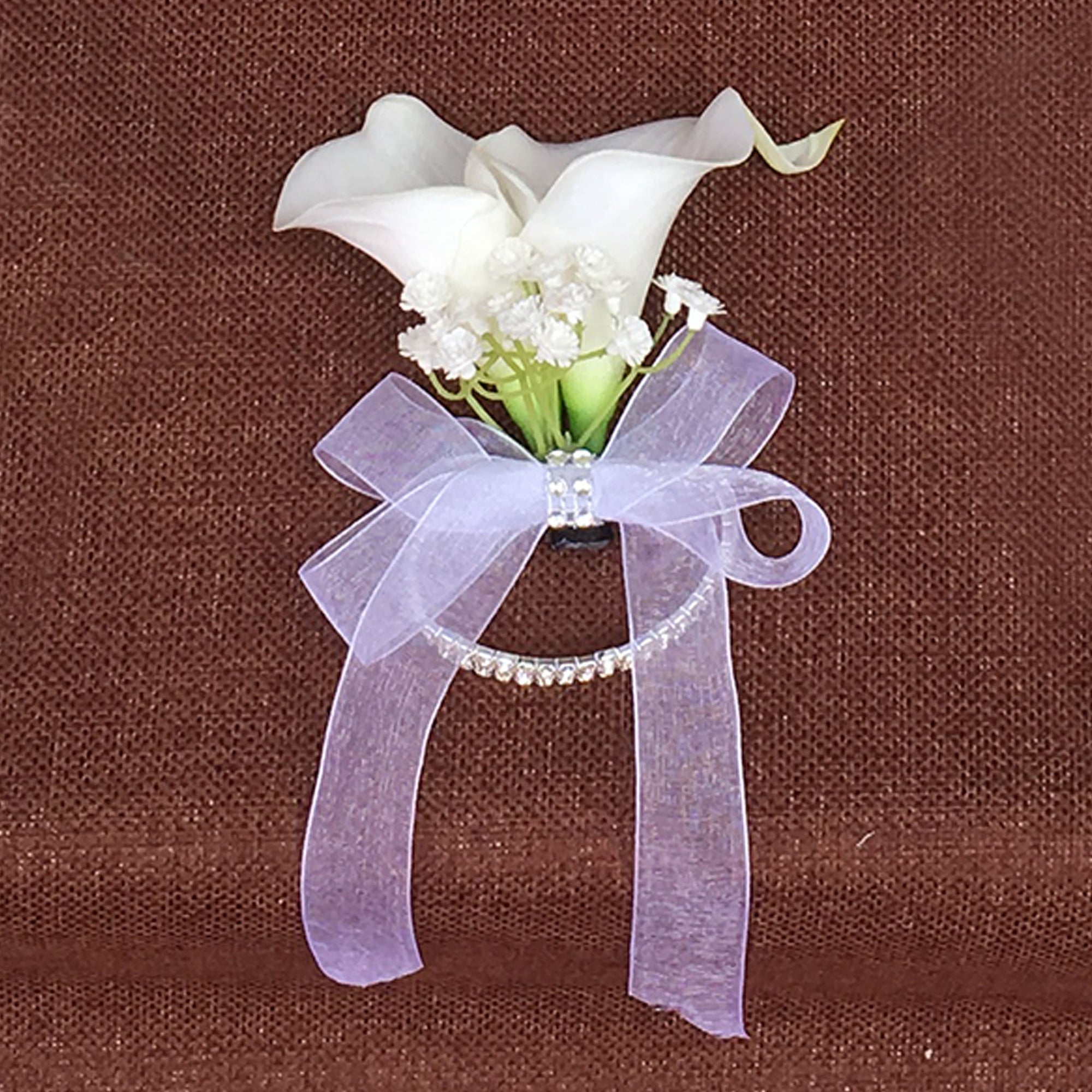 White Calla Lily Wrist Corsage for Wedding