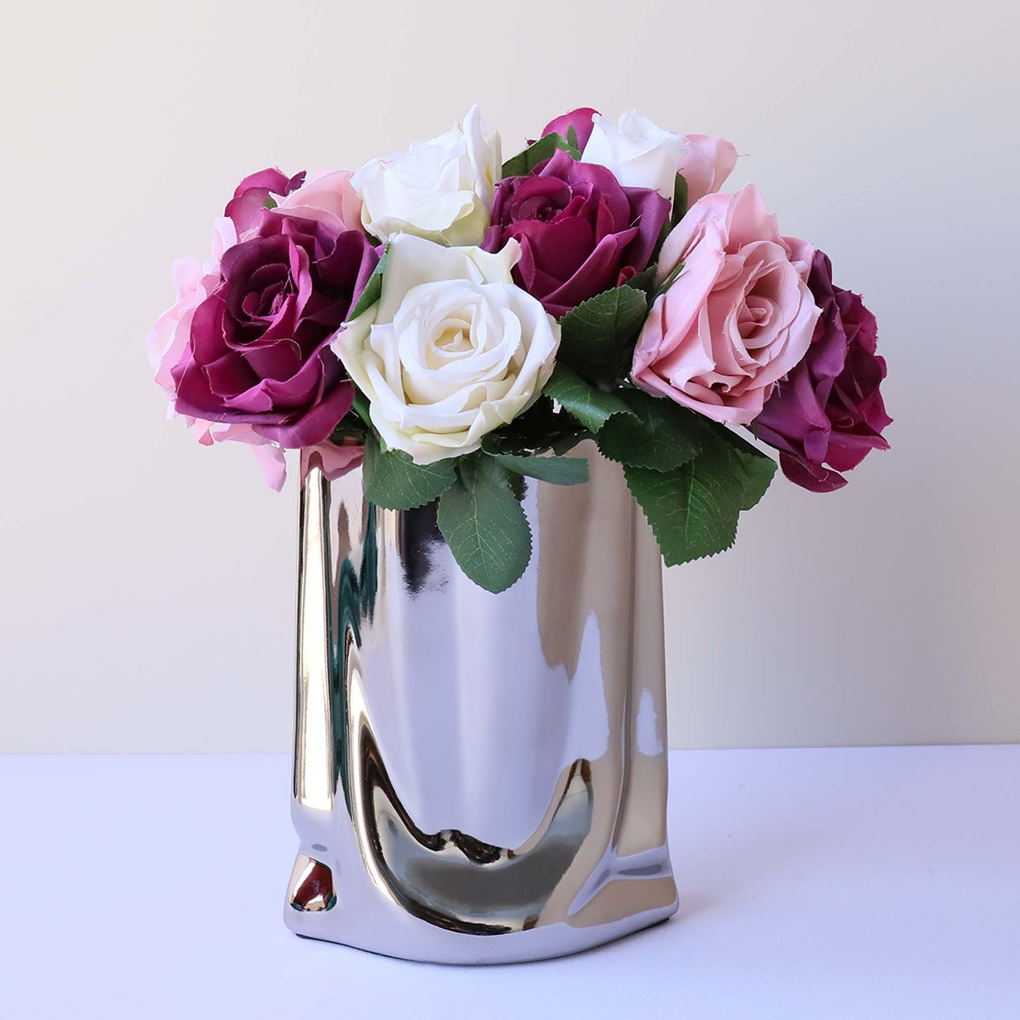 Fake Small Flower Bouquet Silk Rose Bunches