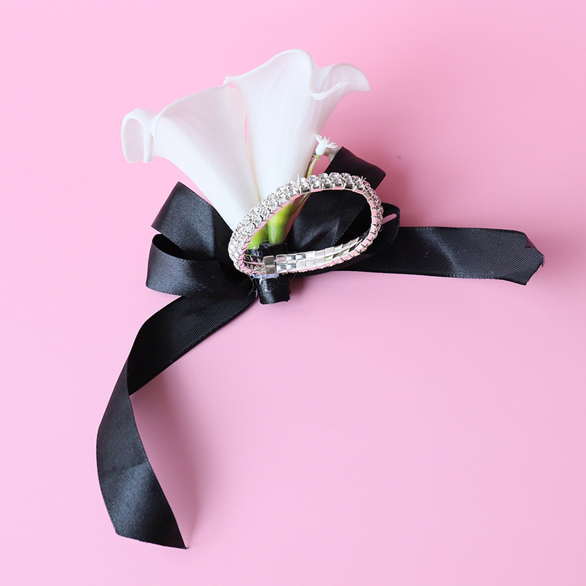 White Calla Lily Wrist Corsage for Wedding