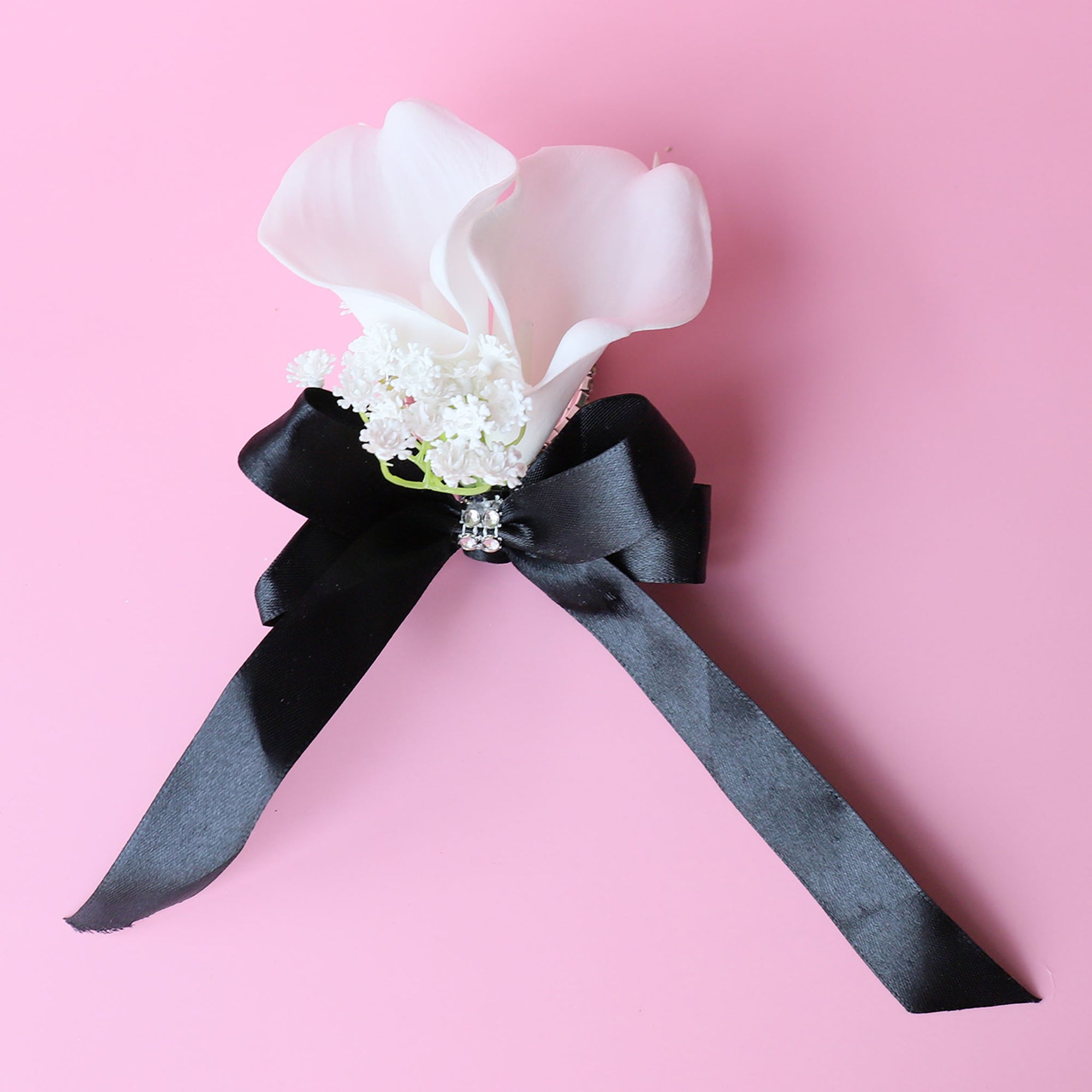 White Calla Lily Wrist Corsage for Wedding