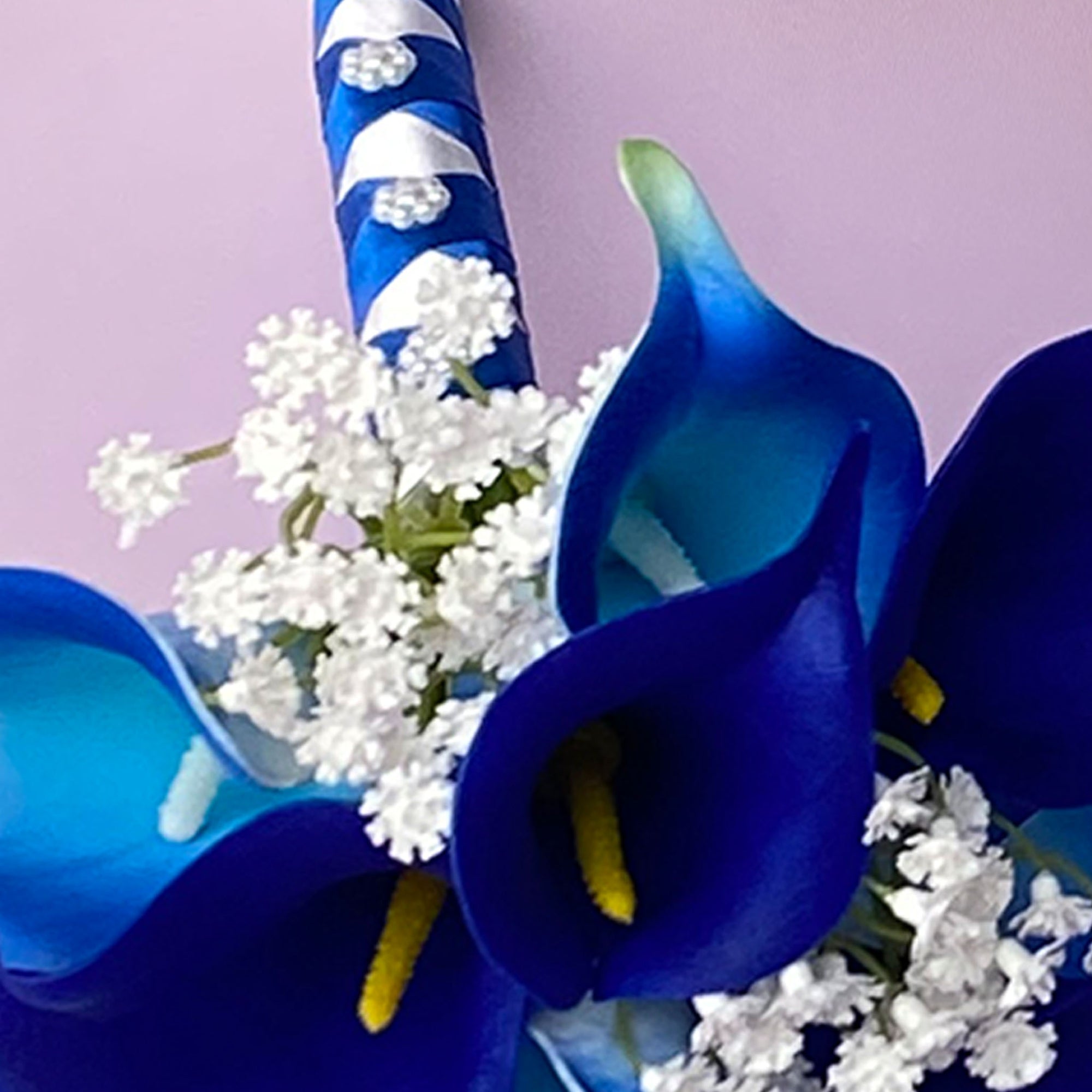 Royal Blue Calla Lily Bridesmaids Bouquet