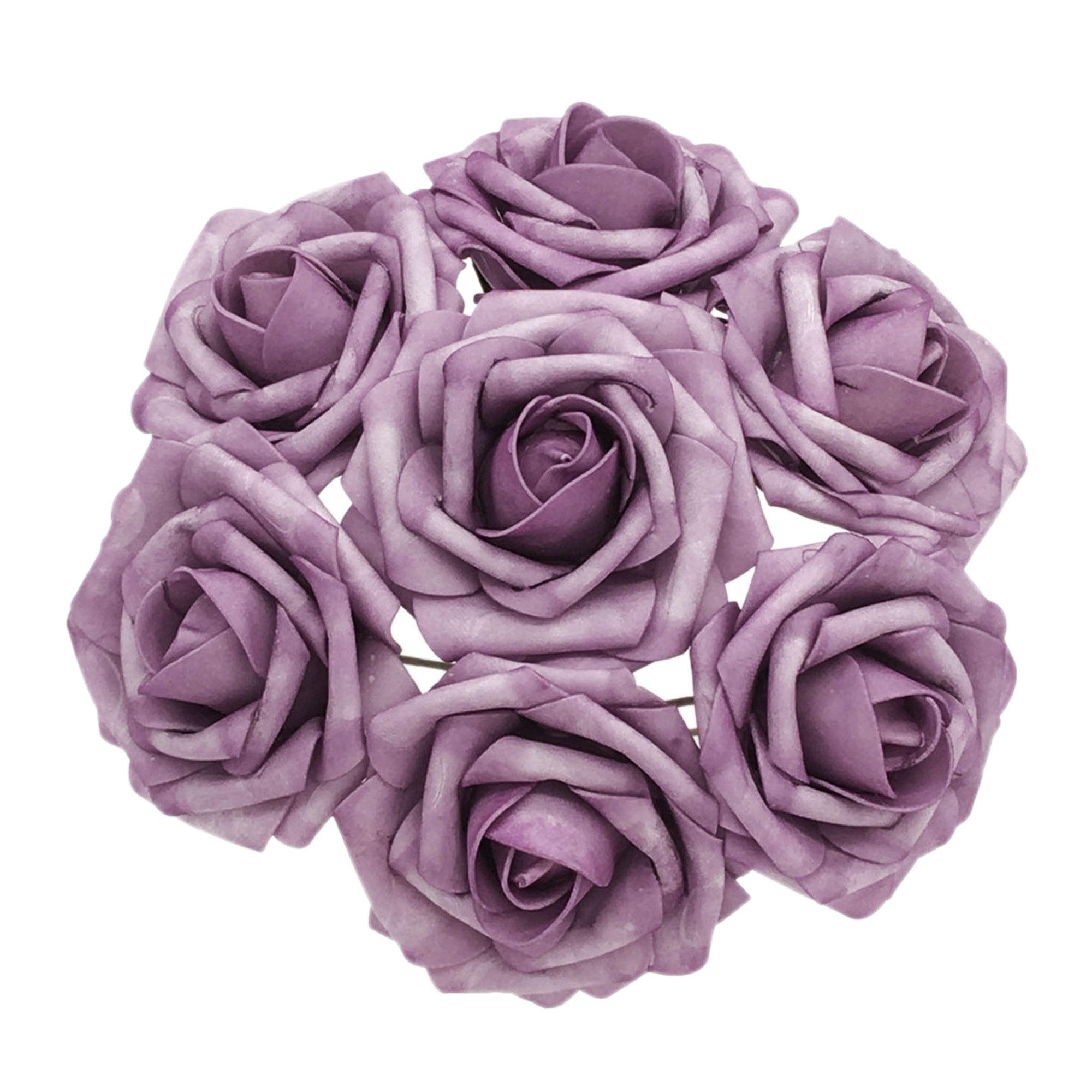 Dusty Purple Foam Roses Artificial Wedding Flowers