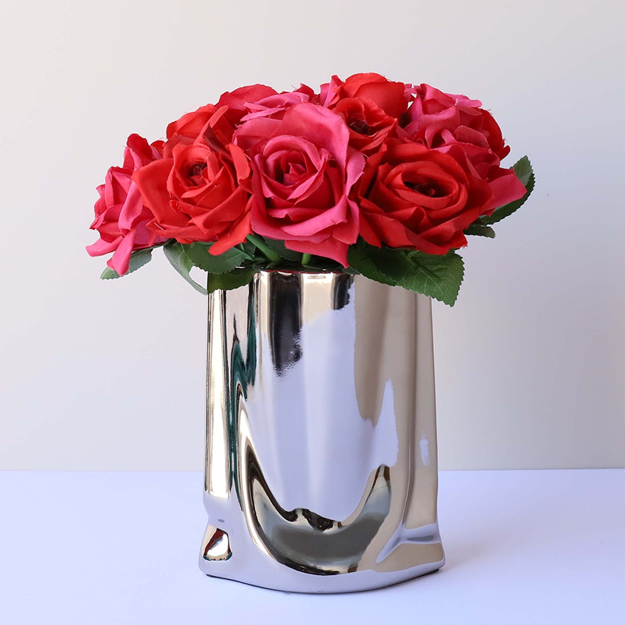 Champagne Silk Flower Bouquet Artificial Floral Arrangement for Home Decoration