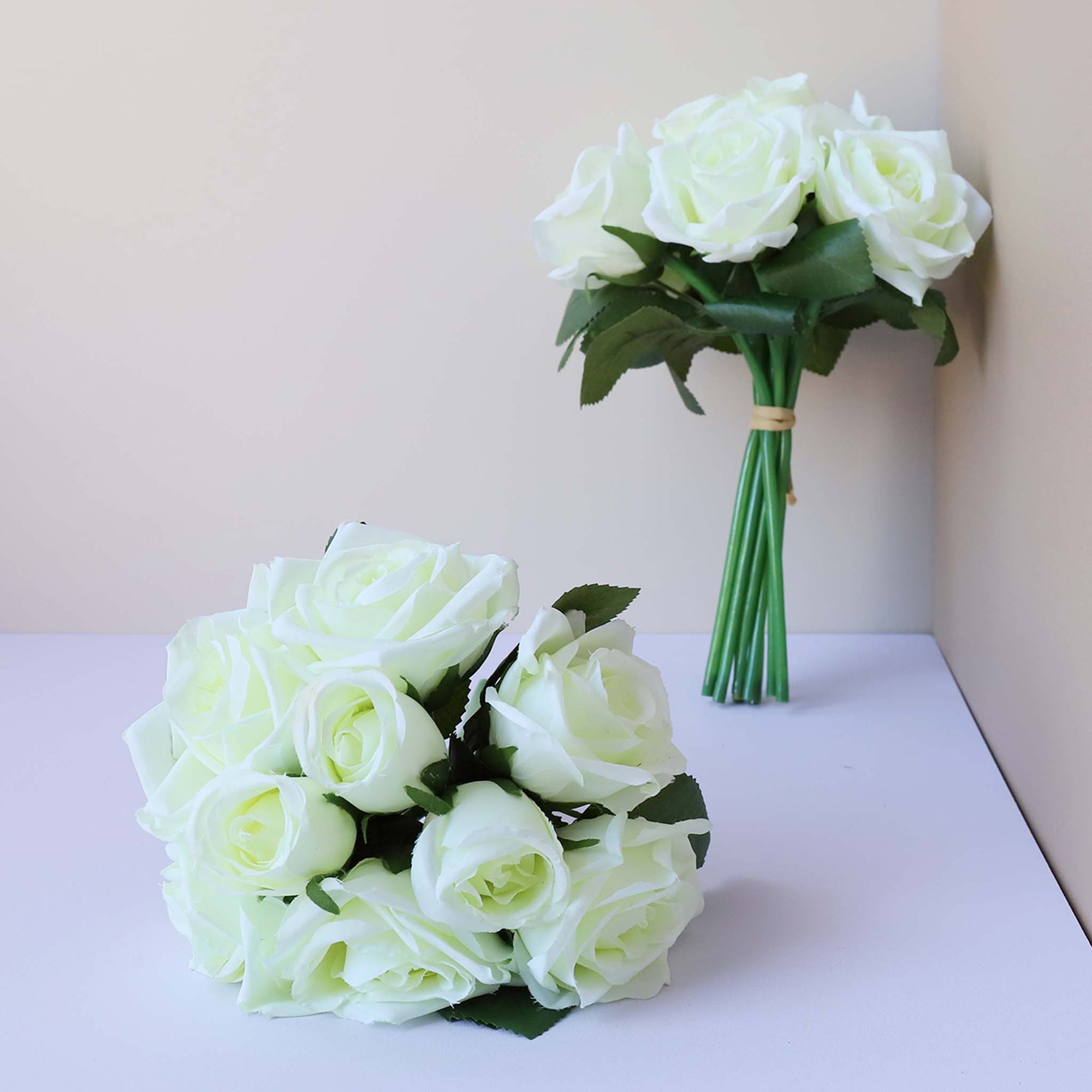 Champagne Silk Flower Bouquet Artificial Floral Arrangement for Home Decoration