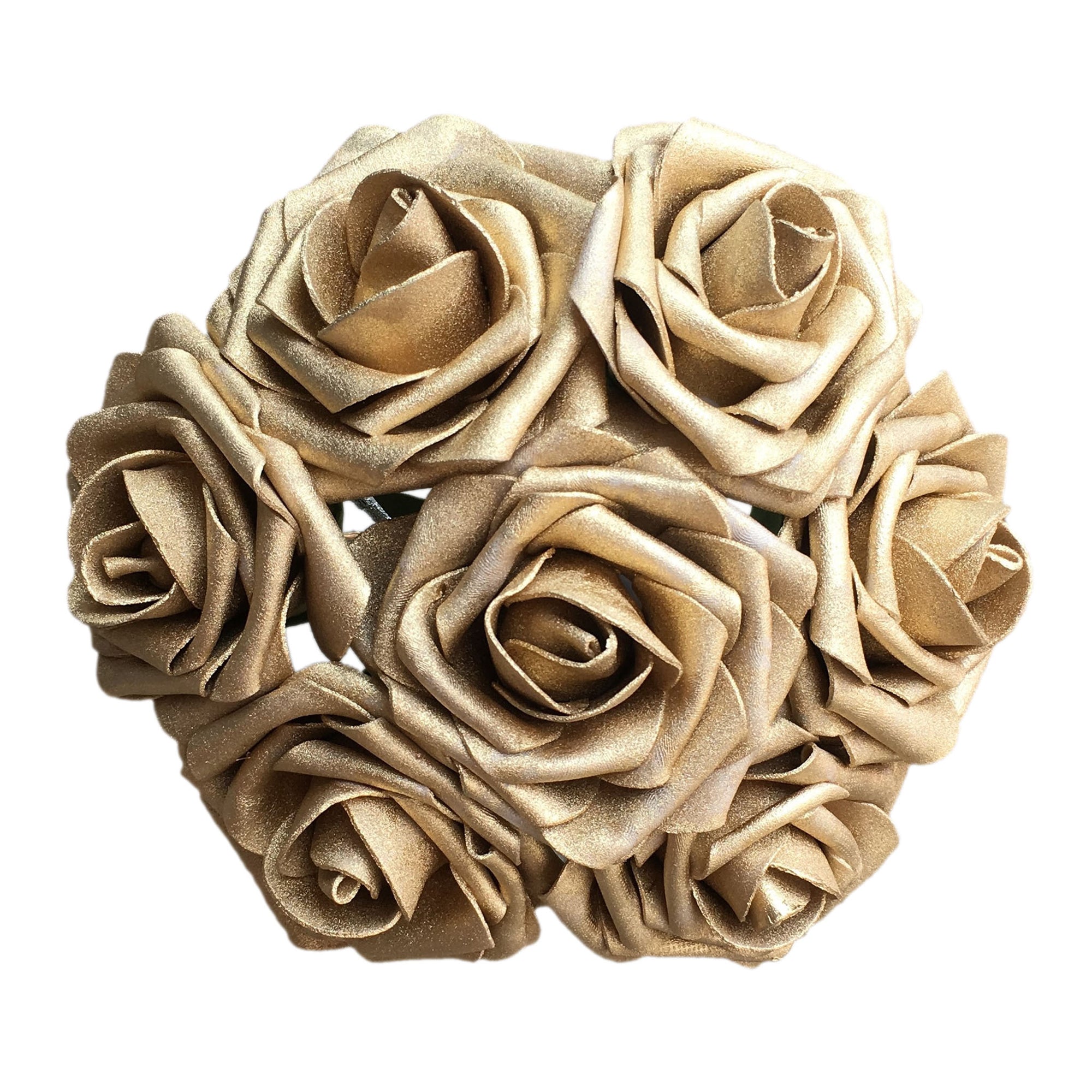 Gold Artificial Flowers Fake Roses Bulk Cake Topper
