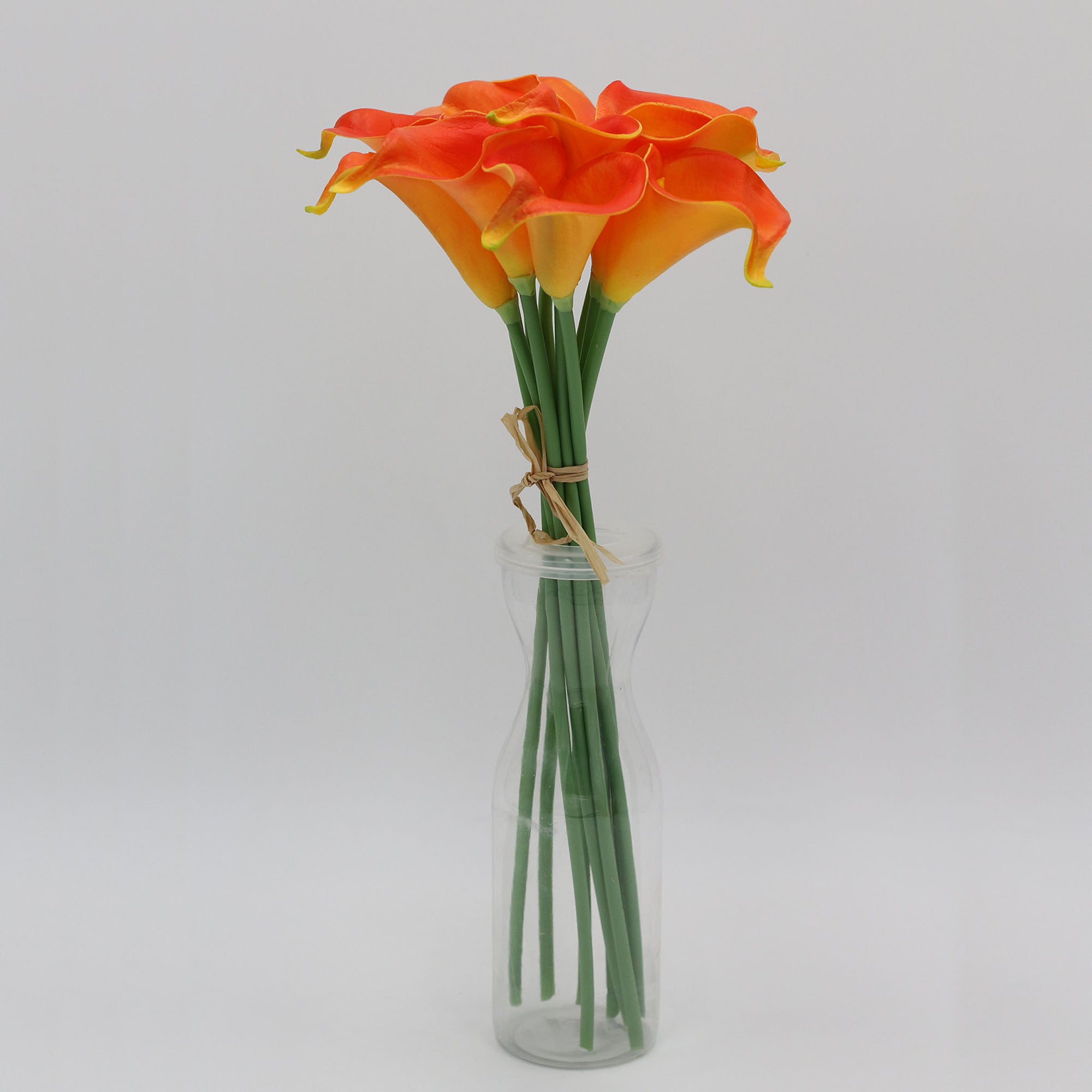 Orange Calla Lily Bulk Flowers Artificial 10 Bouquets