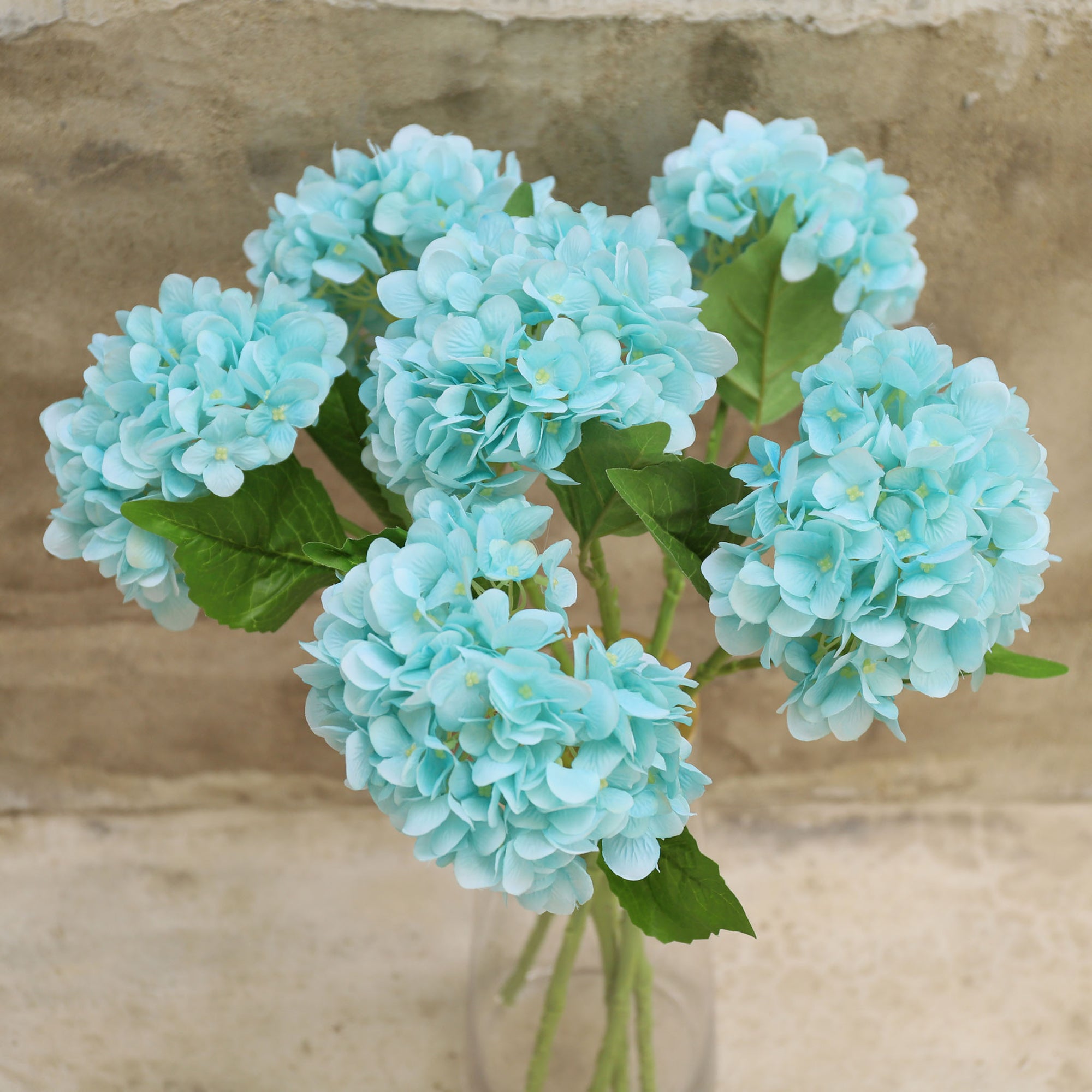 Hydrangea Artificial Silk Flowers Aqua Blue Hydrangea