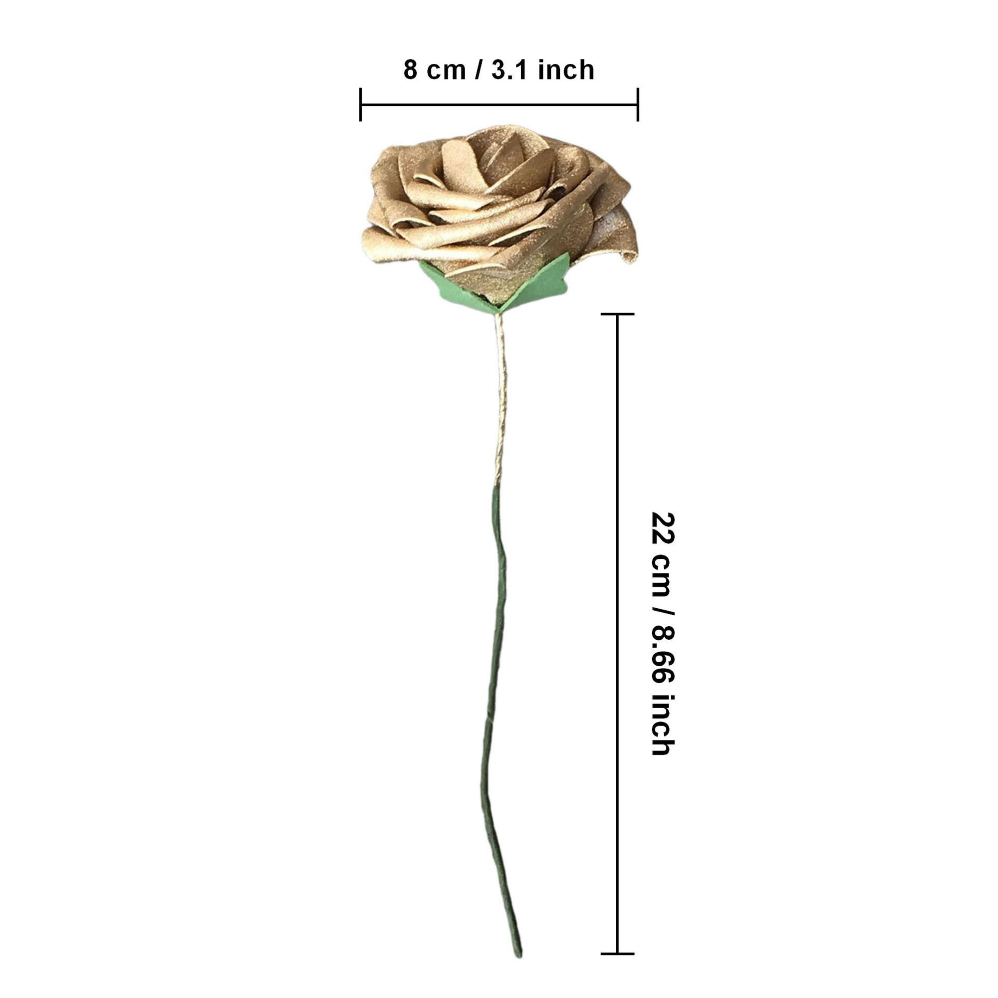 Gold Artificial Flowers Fake Roses Bulk Cake Topper