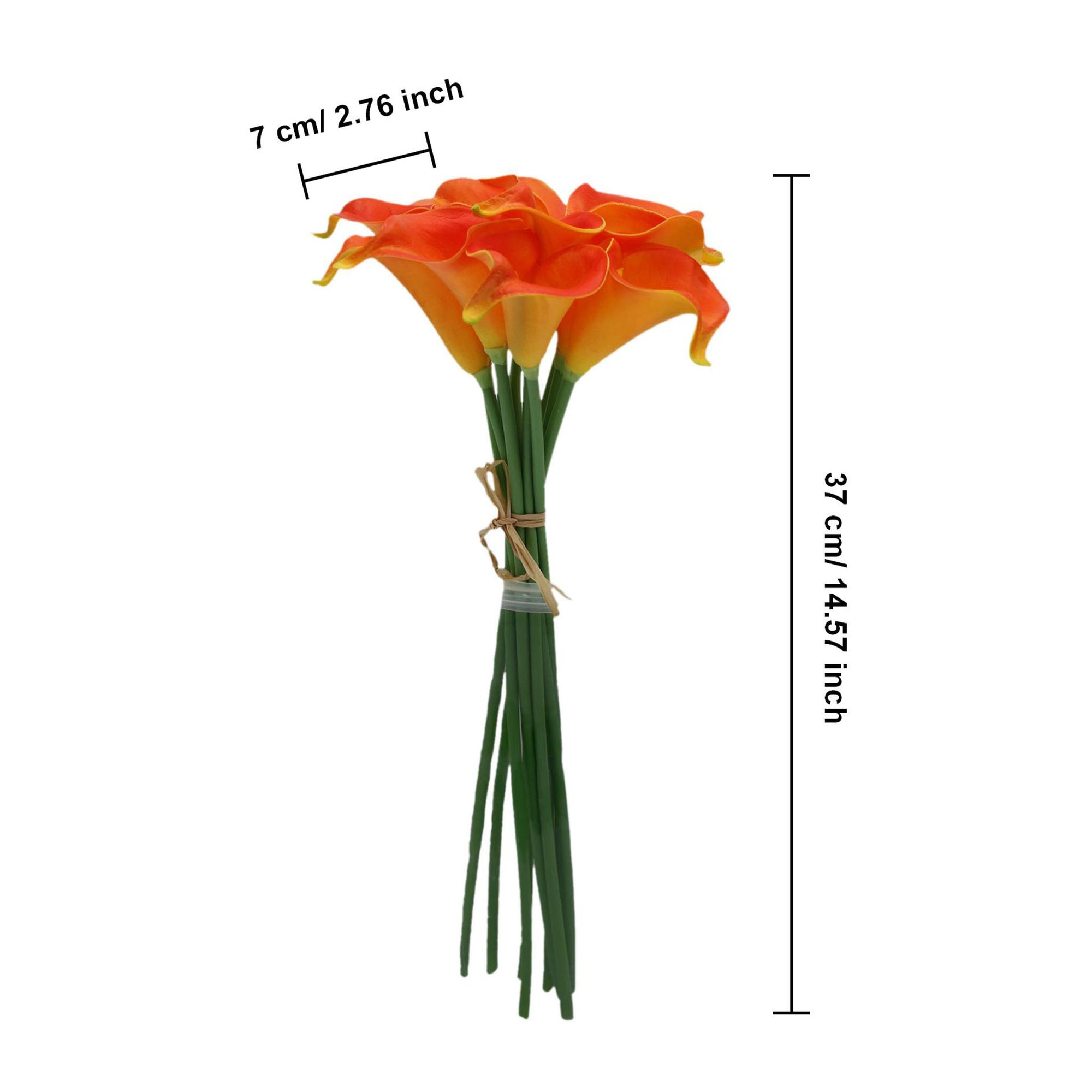 Orange Calla Lily Bulk Flowers Artificial 10 Bouquets