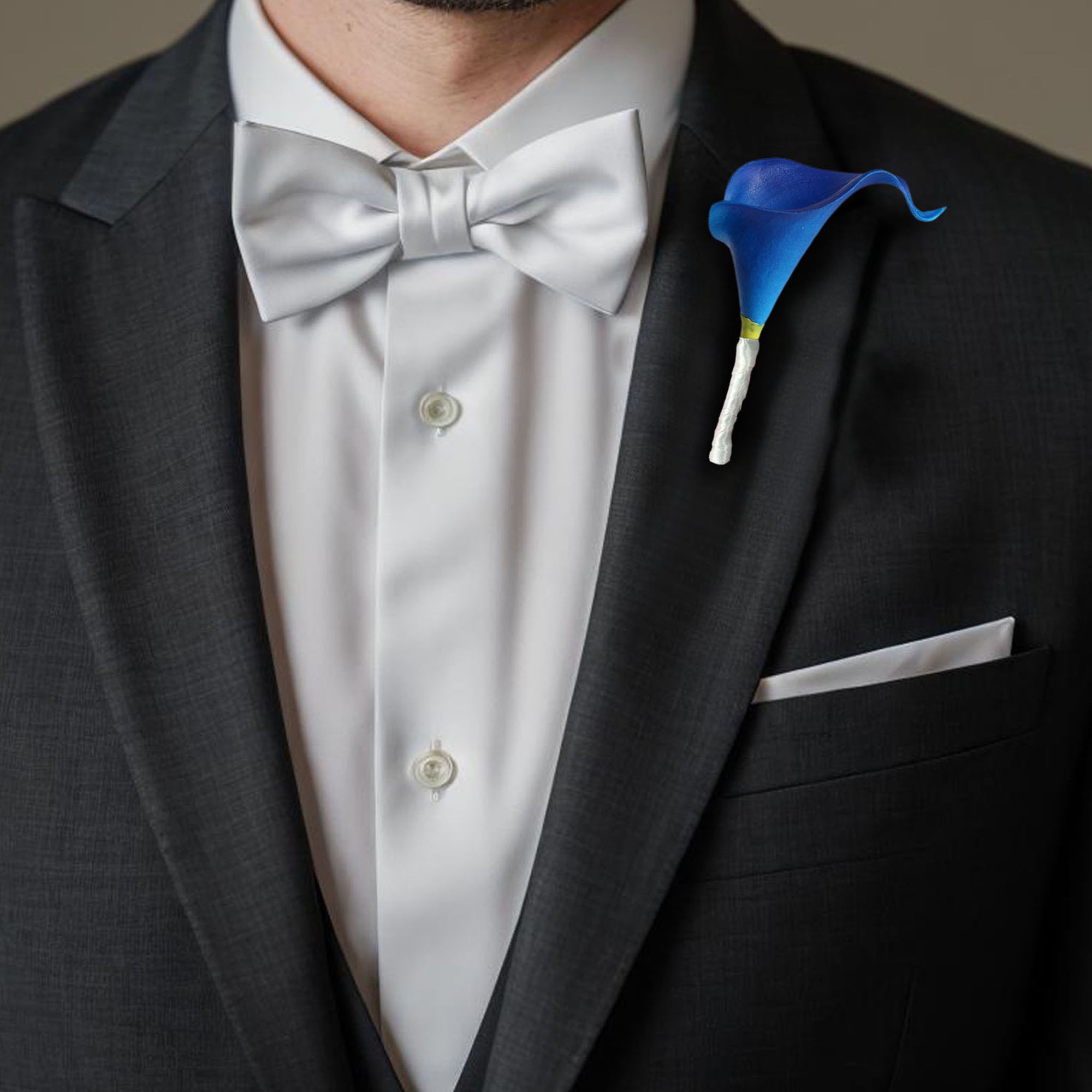 Royal Blue Calla Lily Wedding Bouquets Boutonnieres Corsages